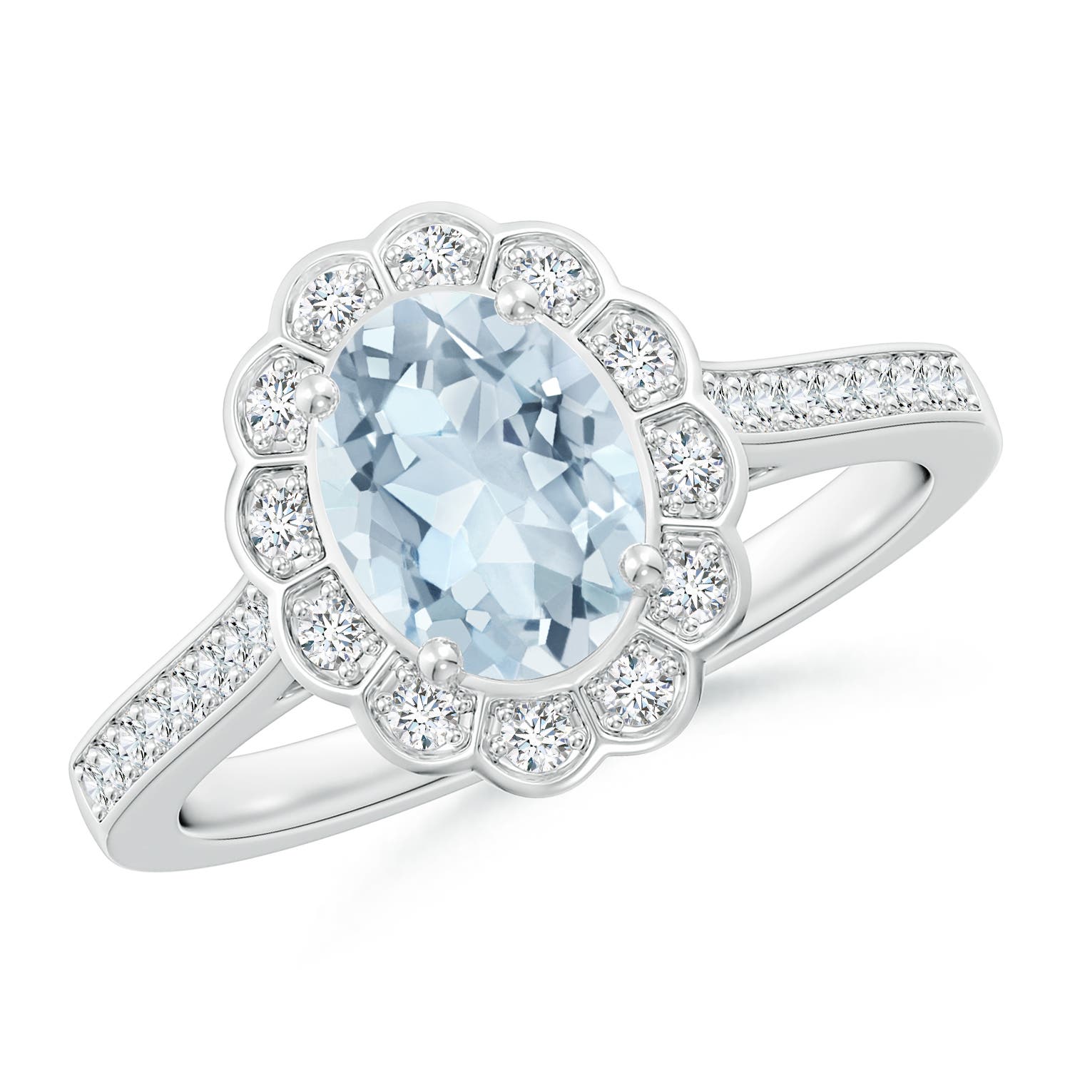 A - Aquamarine / 1.22 CT / 14 KT White Gold