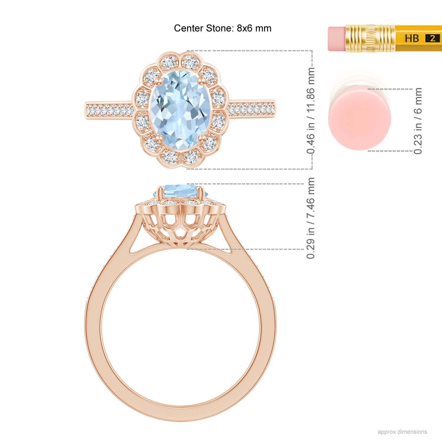 AA - Aquamarine / 1.22 CT / 14 KT Rose Gold