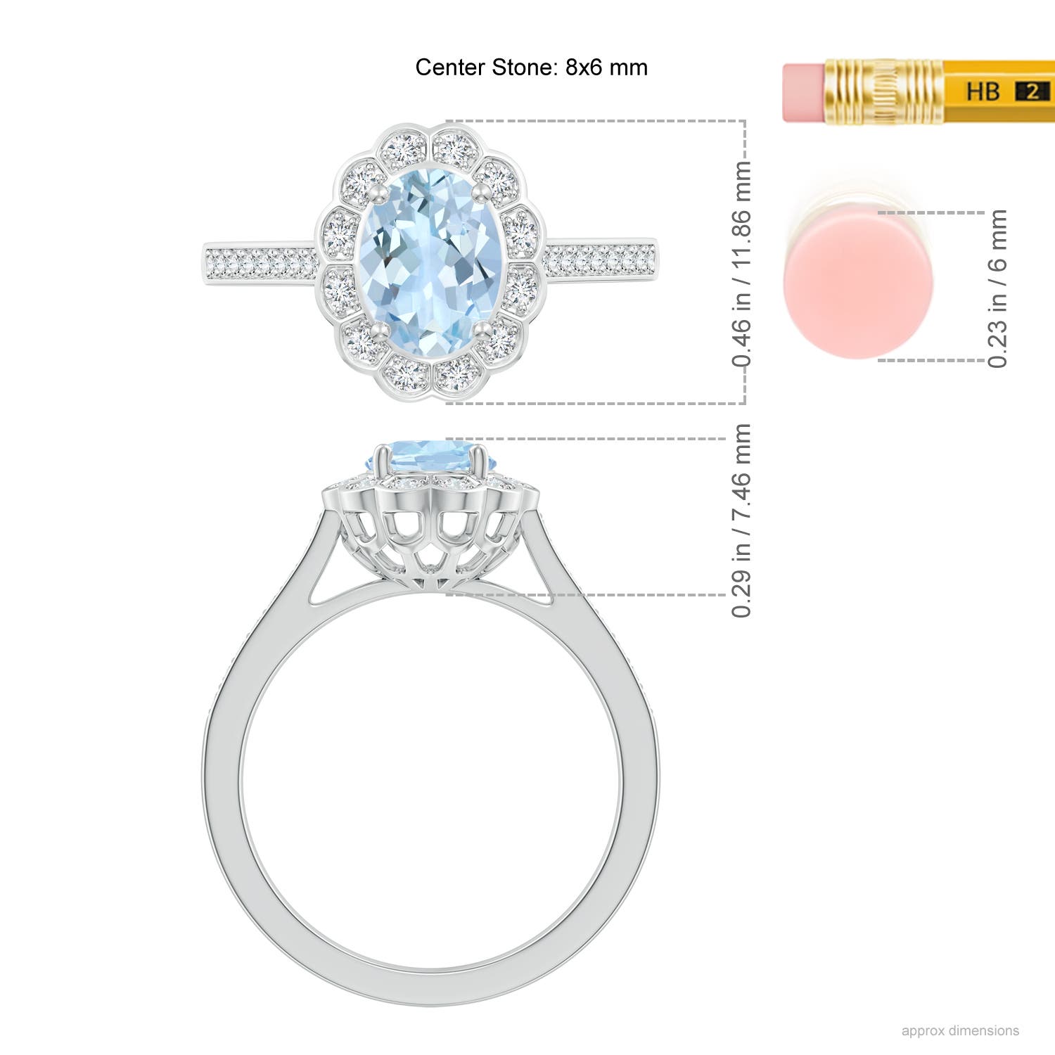 AA - Aquamarine / 1.22 CT / 14 KT White Gold