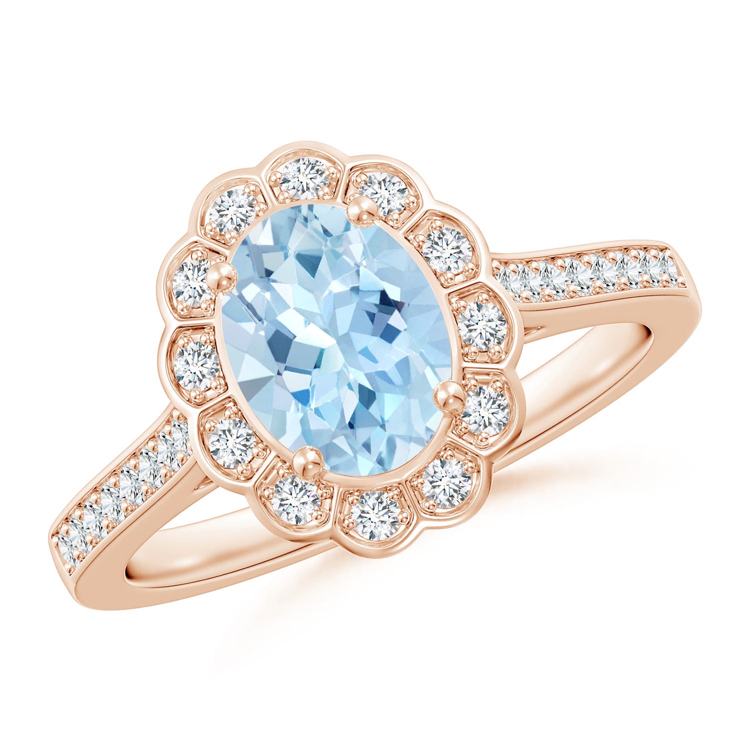 AAA - Aquamarine / 1.22 CT / 14 KT Rose Gold