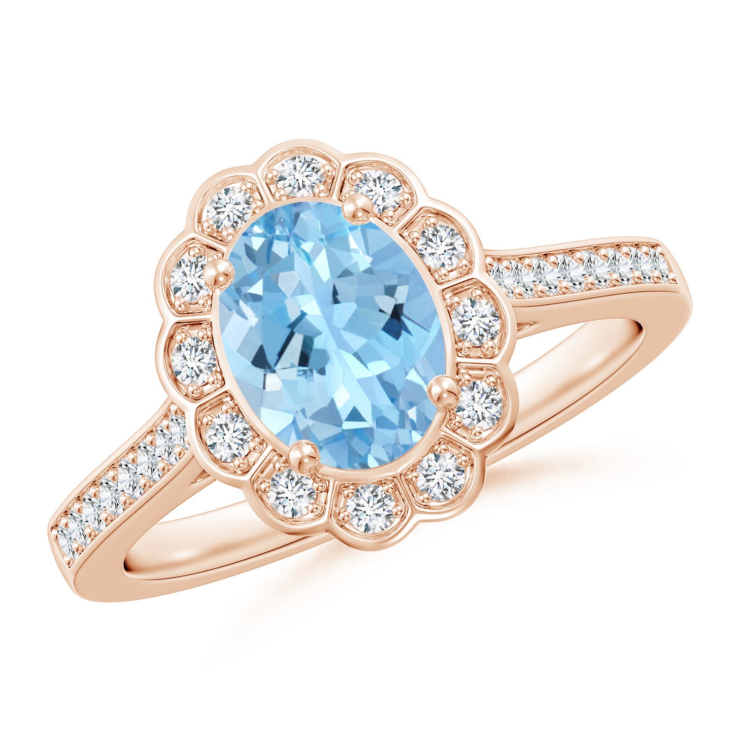 AAAA - Aquamarine / 1.22 CT / 14 KT Rose Gold