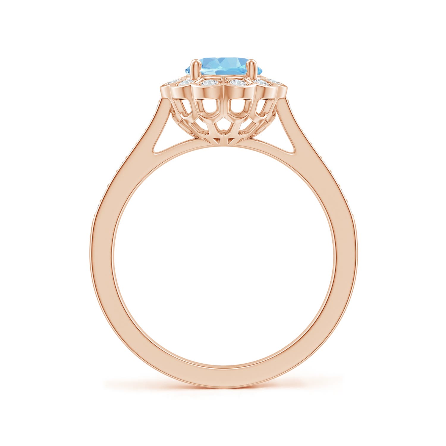 AAAA - Aquamarine / 1.22 CT / 14 KT Rose Gold