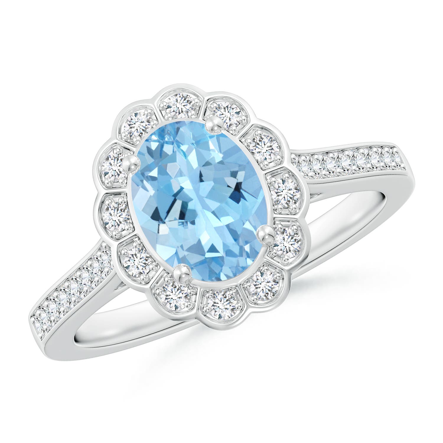 AAAA - Aquamarine / 1.22 CT / 14 KT White Gold