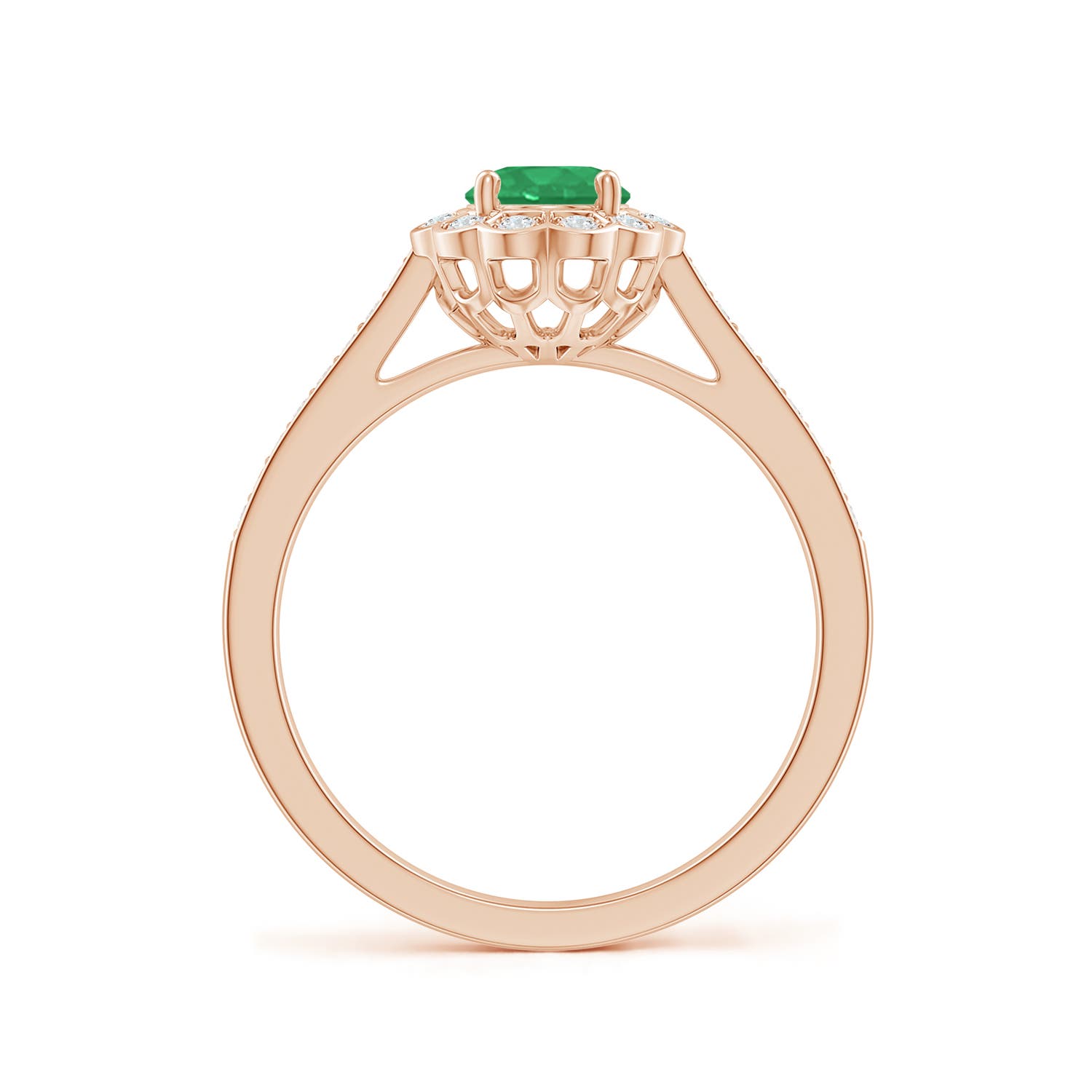 A - Emerald / 0.86 CT / 14 KT Rose Gold