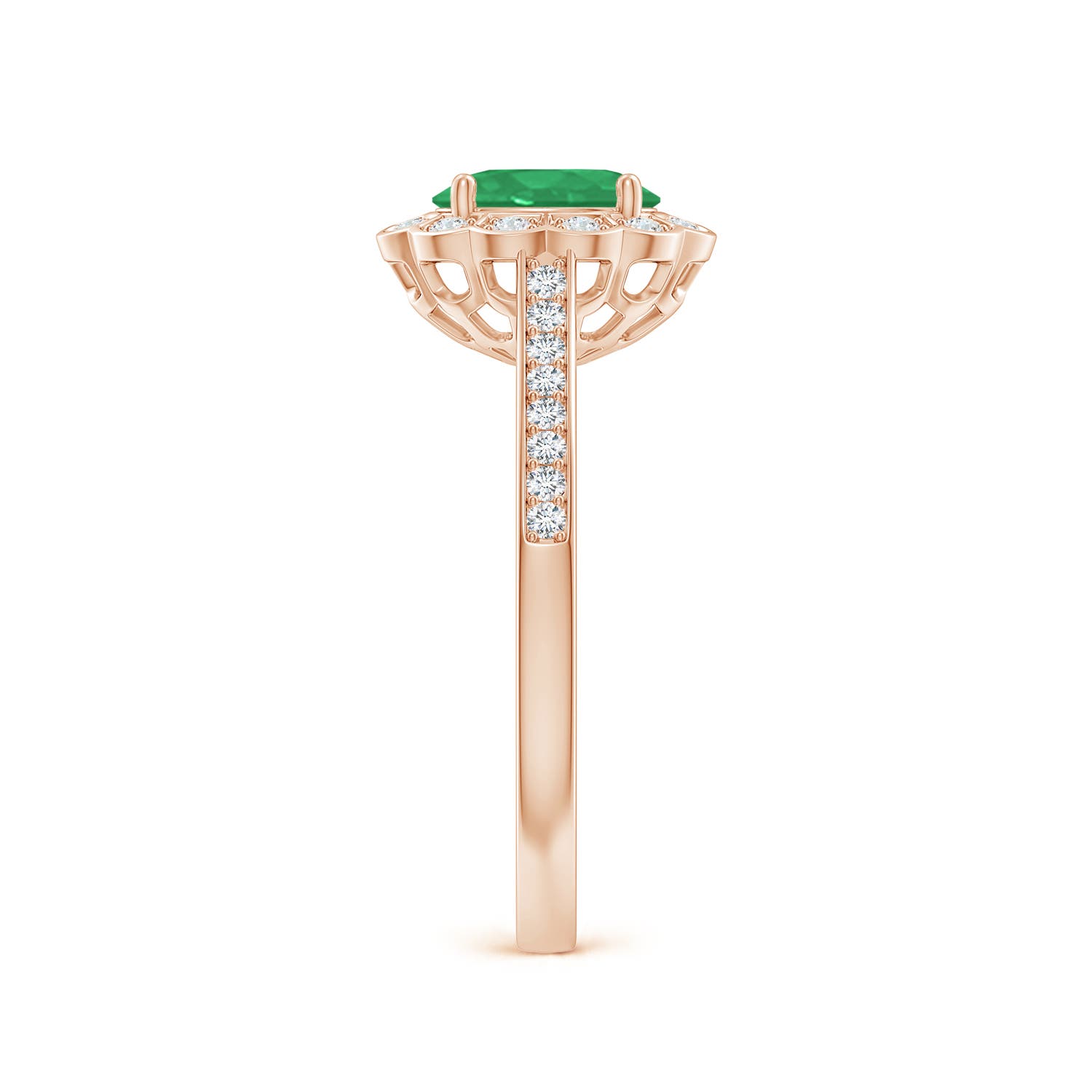 A - Emerald / 0.86 CT / 14 KT Rose Gold