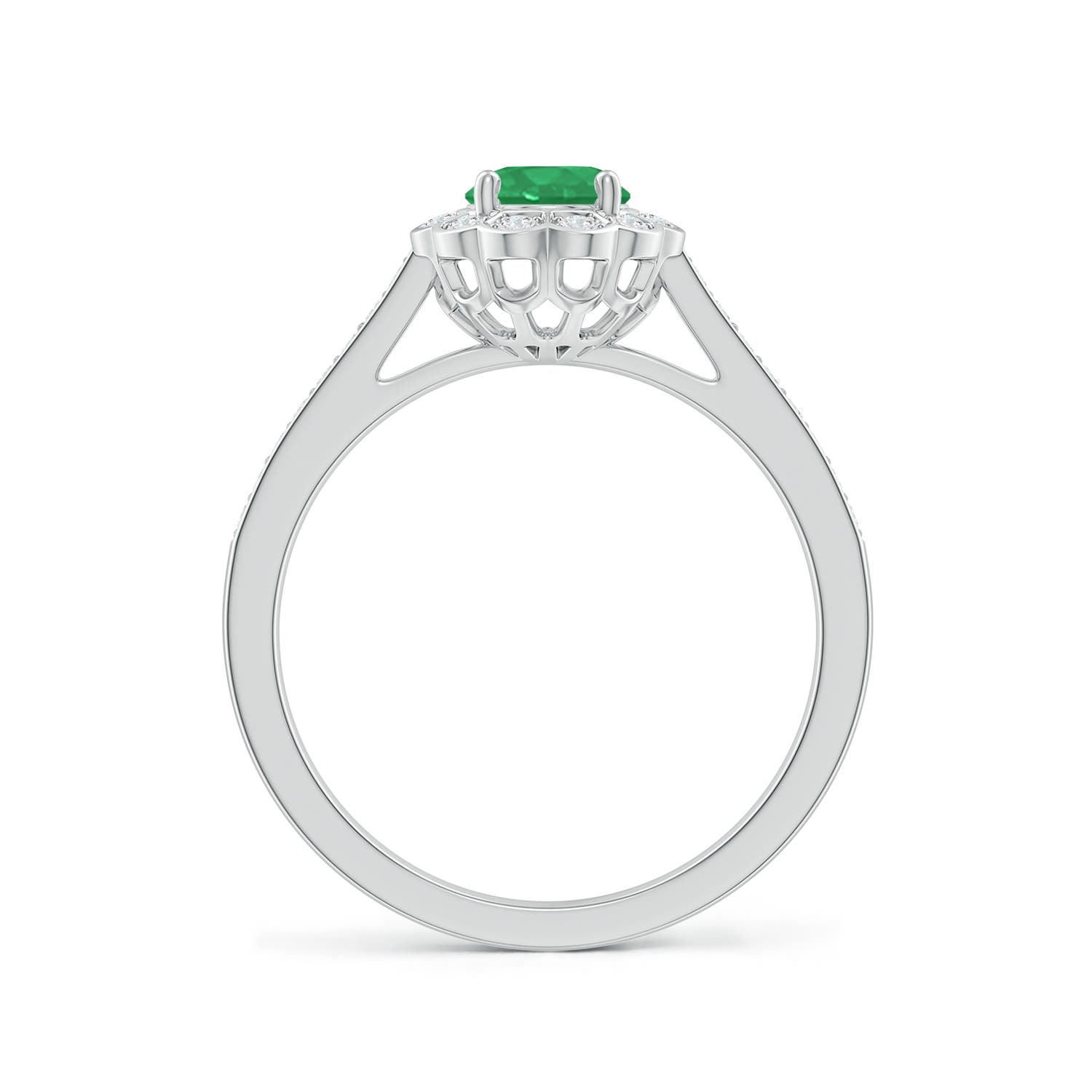 A - Emerald / 0.86 CT / 14 KT White Gold