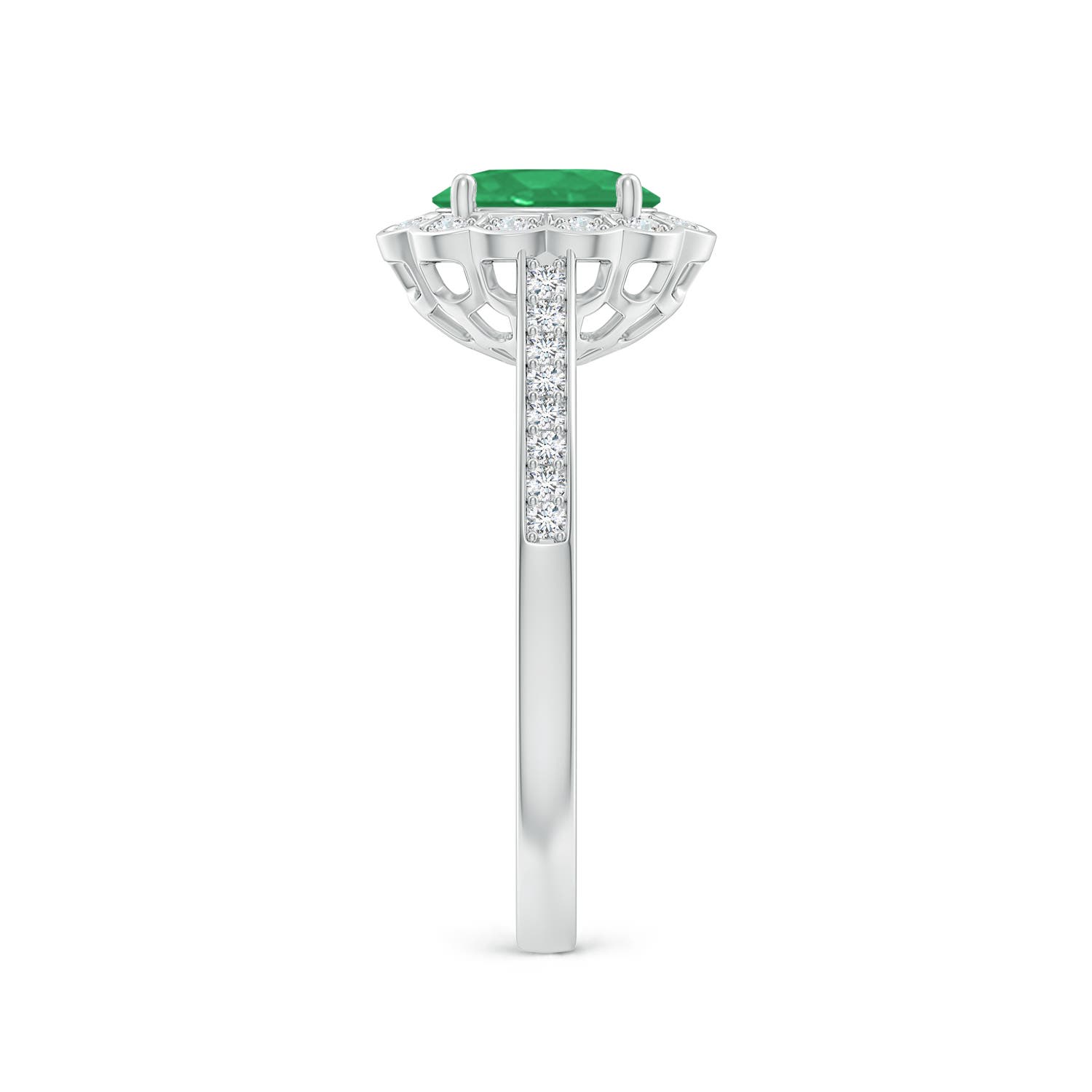 A - Emerald / 0.86 CT / 14 KT White Gold