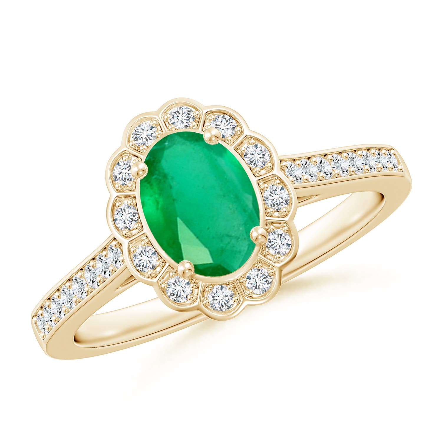 A - Emerald / 0.86 CT / 14 KT Yellow Gold