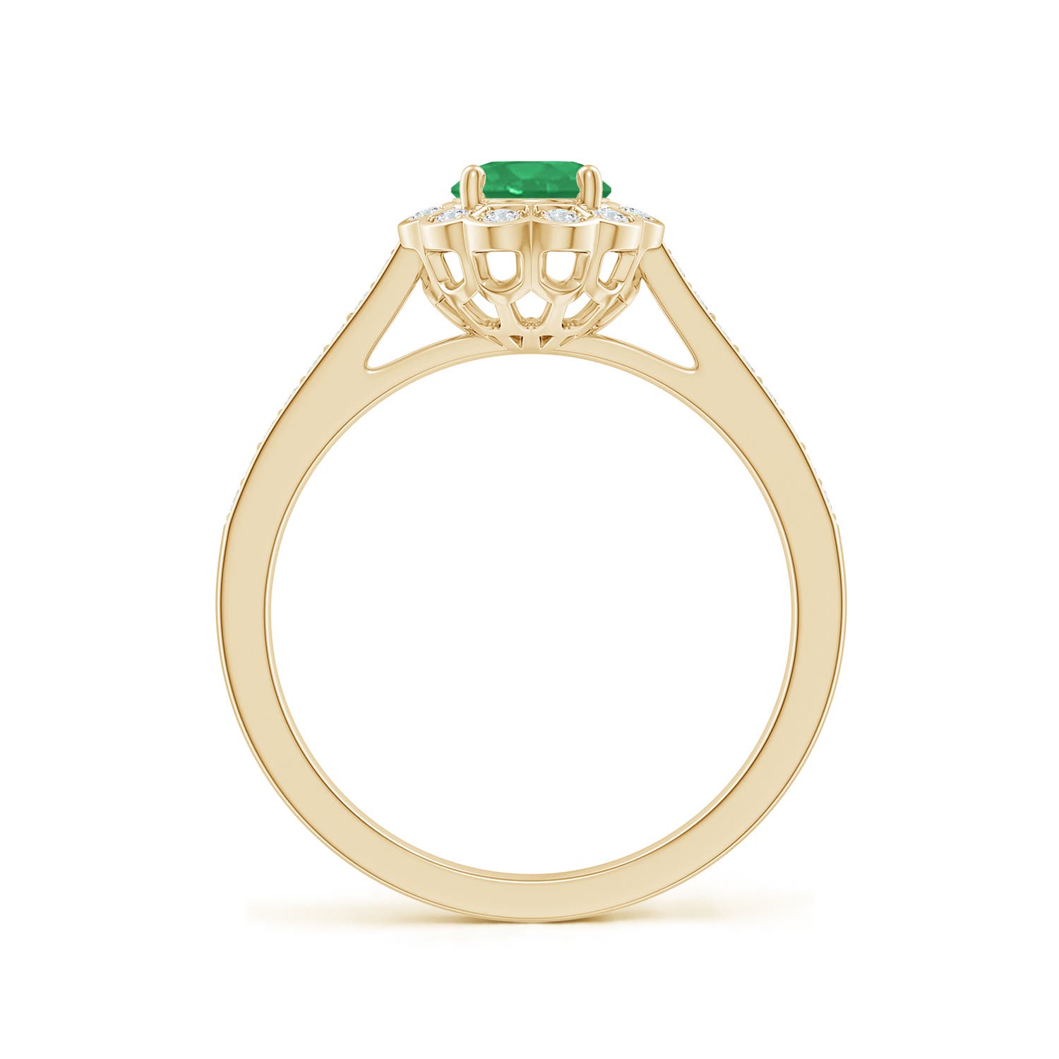 A - Emerald / 0.86 CT / 14 KT Yellow Gold