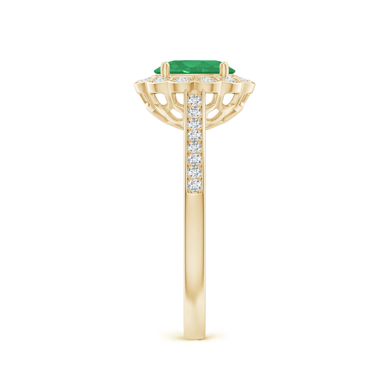 A - Emerald / 0.86 CT / 14 KT Yellow Gold