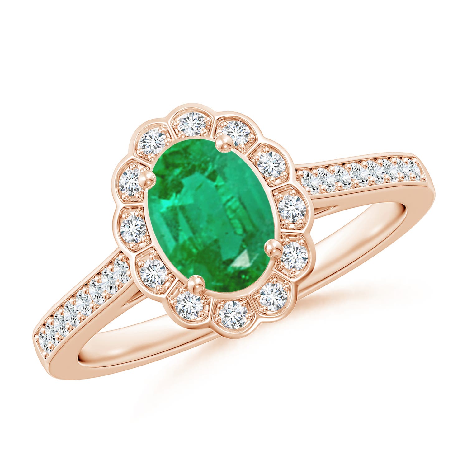 AA - Emerald / 0.86 CT / 14 KT Rose Gold