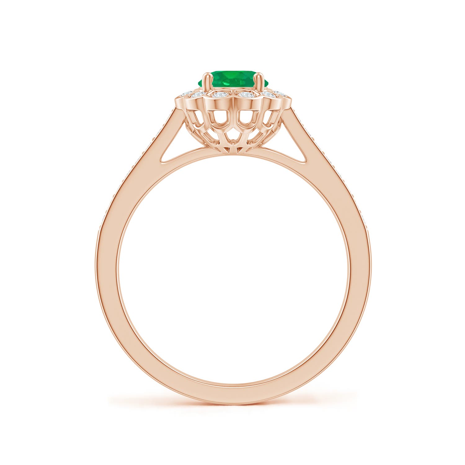 AA - Emerald / 0.86 CT / 14 KT Rose Gold