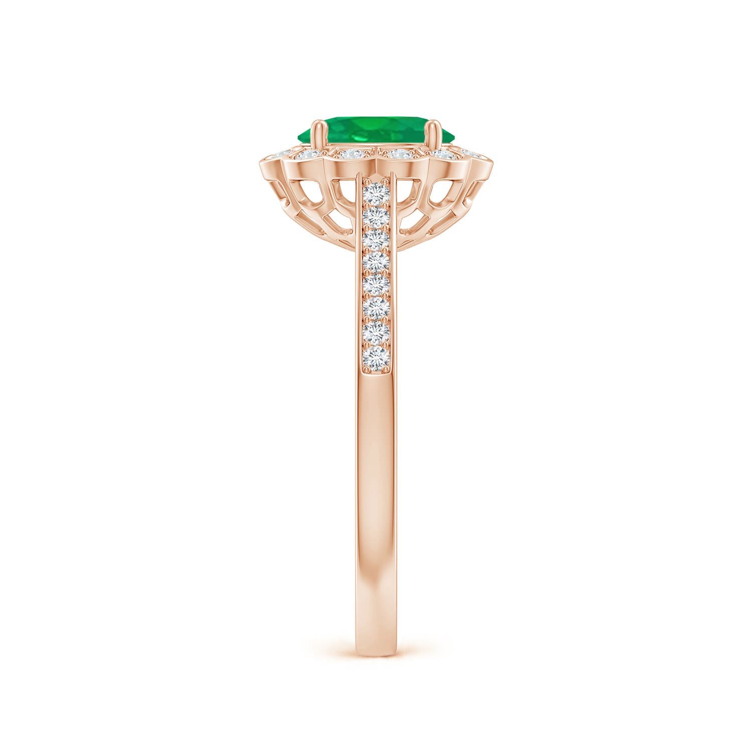 AA - Emerald / 0.86 CT / 14 KT Rose Gold