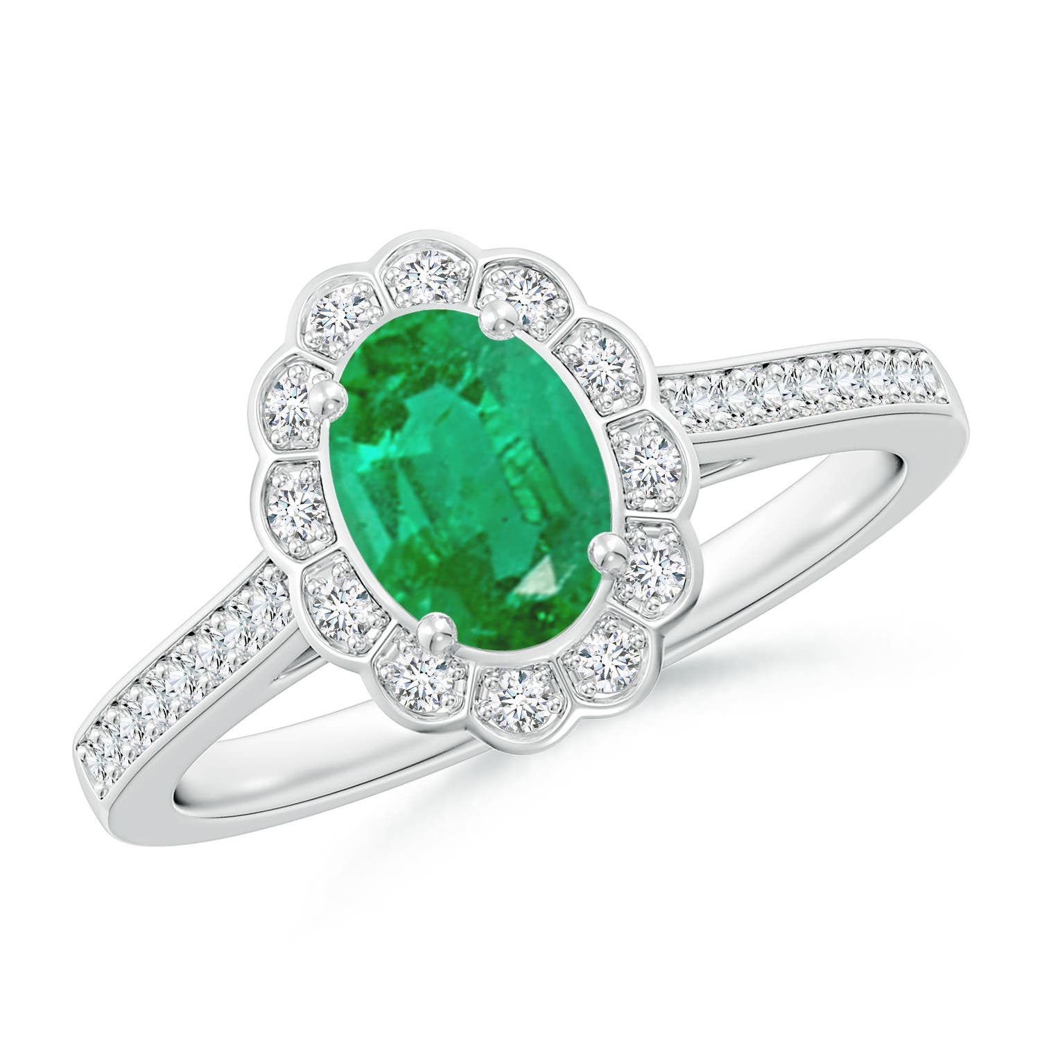 AA - Emerald / 0.86 CT / 14 KT White Gold