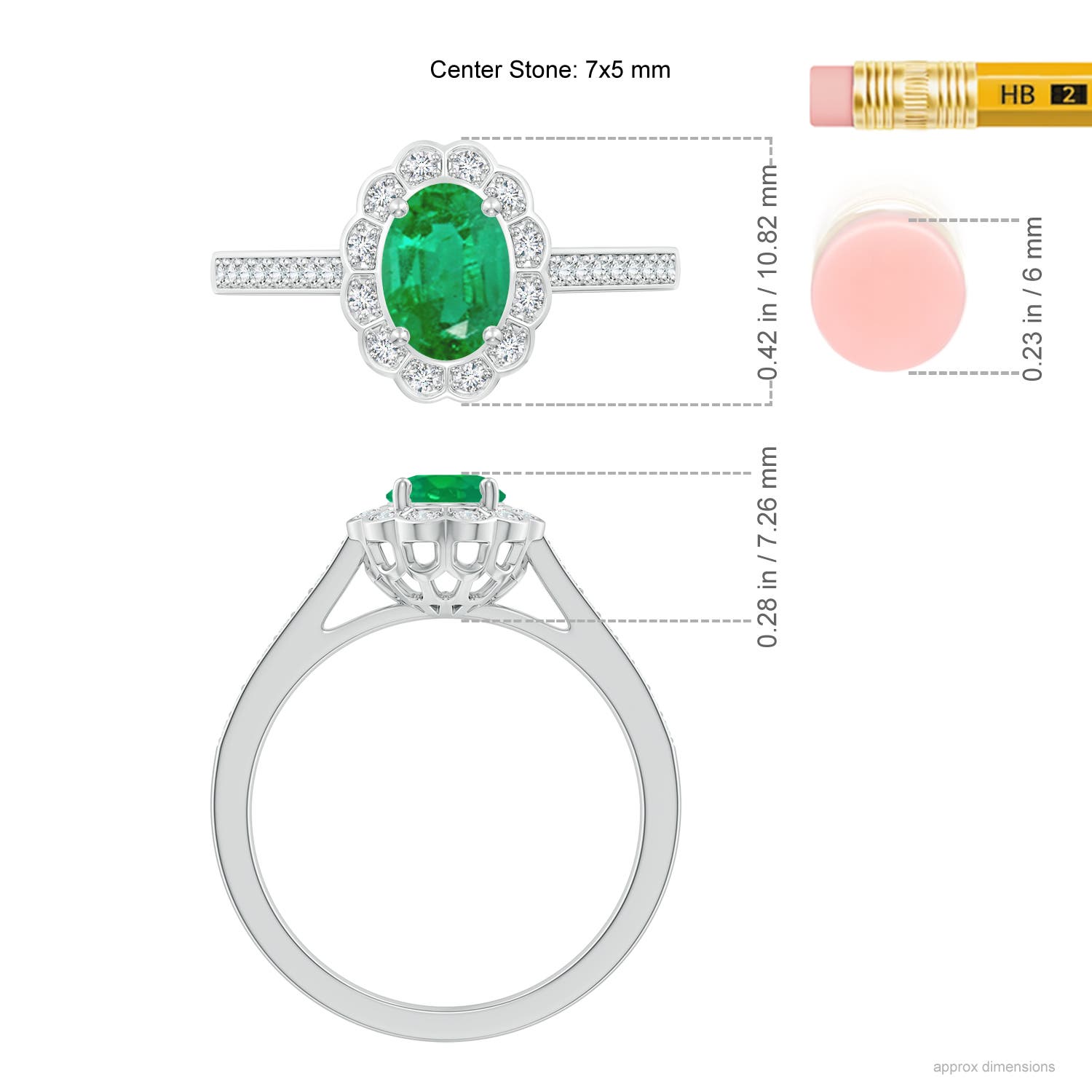 AA - Emerald / 0.86 CT / 14 KT White Gold