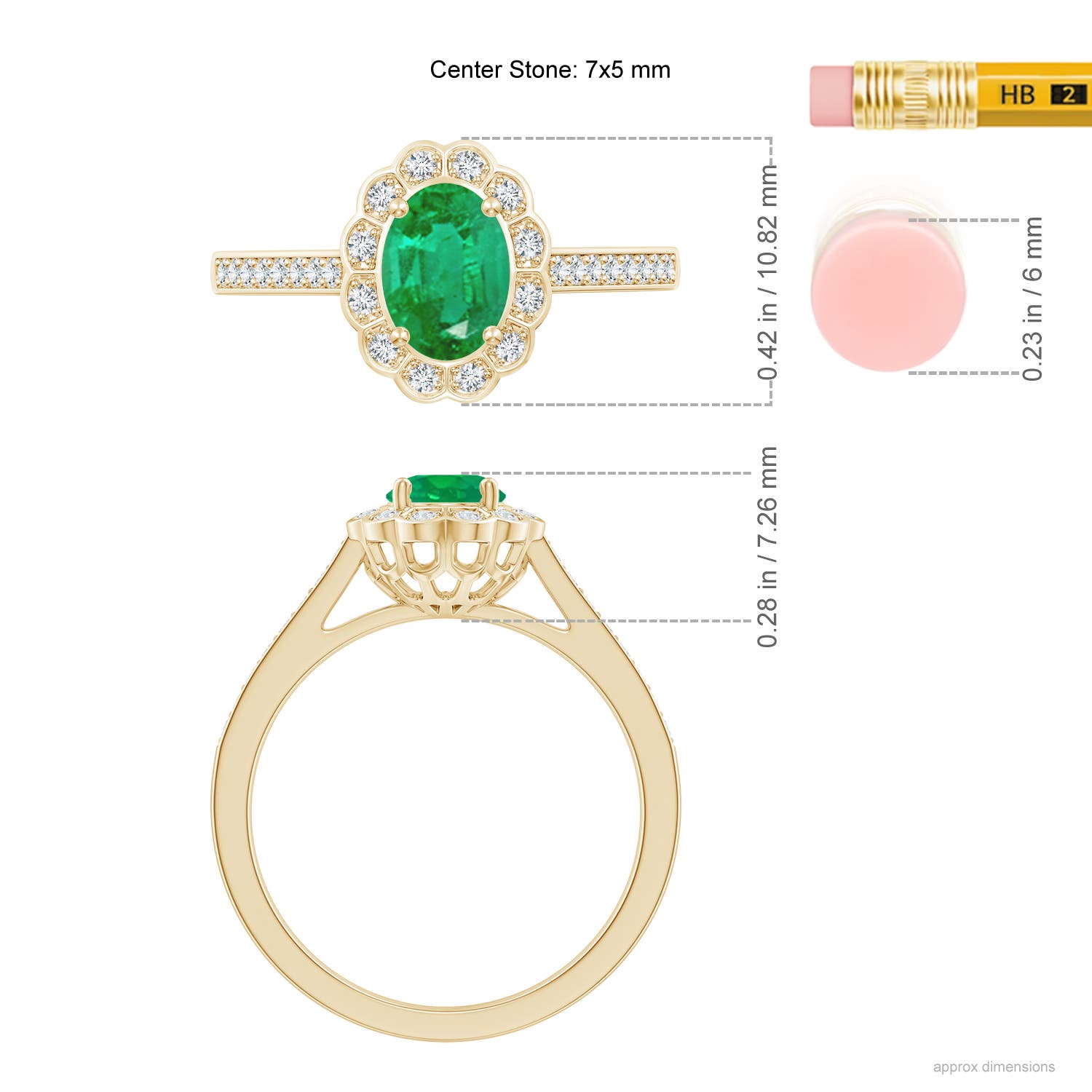 AA - Emerald / 0.86 CT / 14 KT Yellow Gold