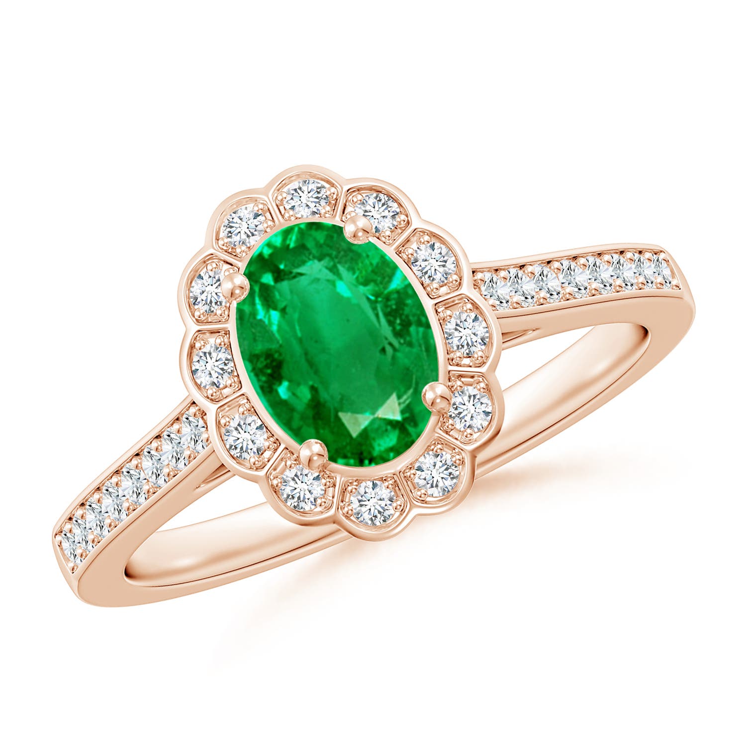 AAA - Emerald / 0.86 CT / 14 KT Rose Gold