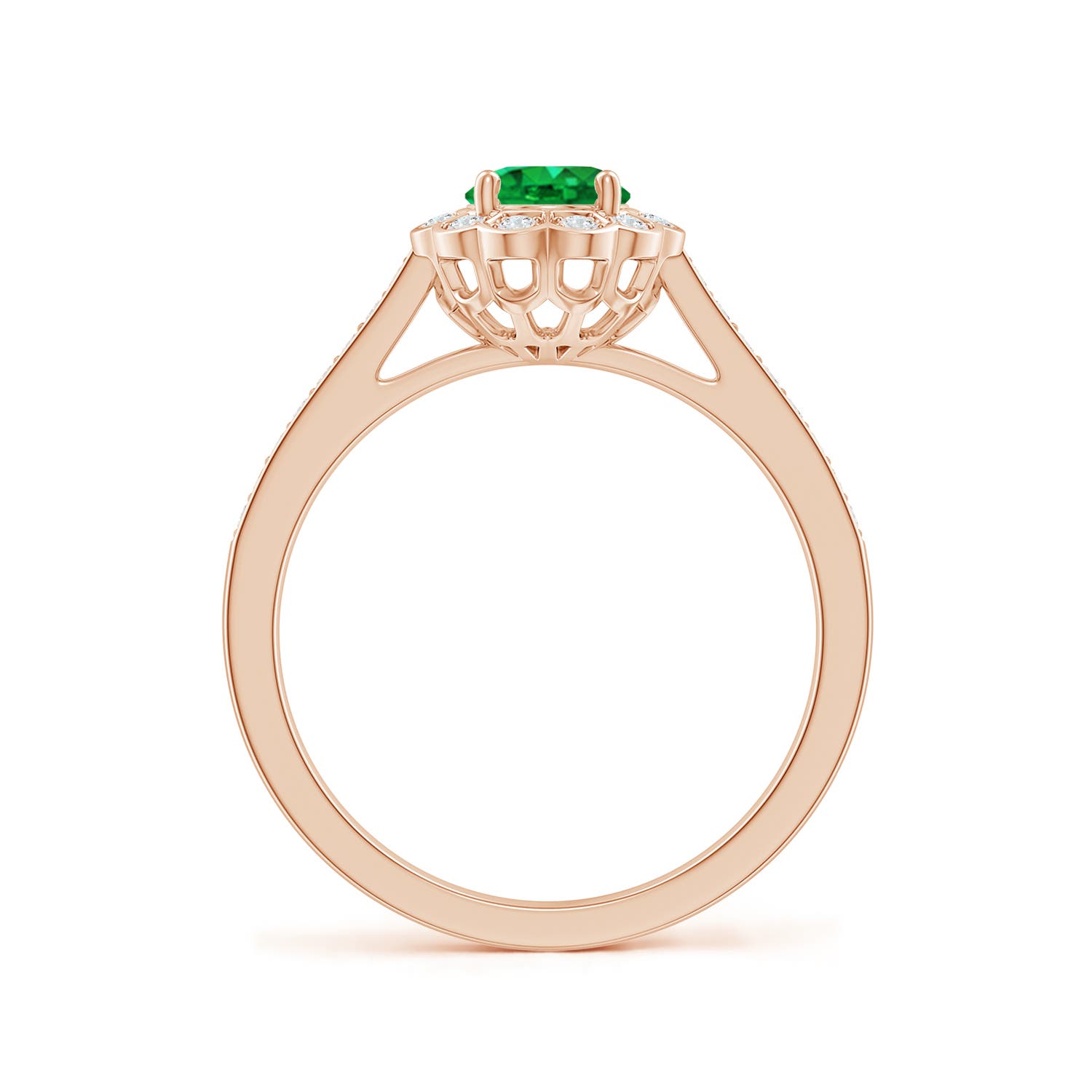 AAA - Emerald / 0.86 CT / 14 KT Rose Gold