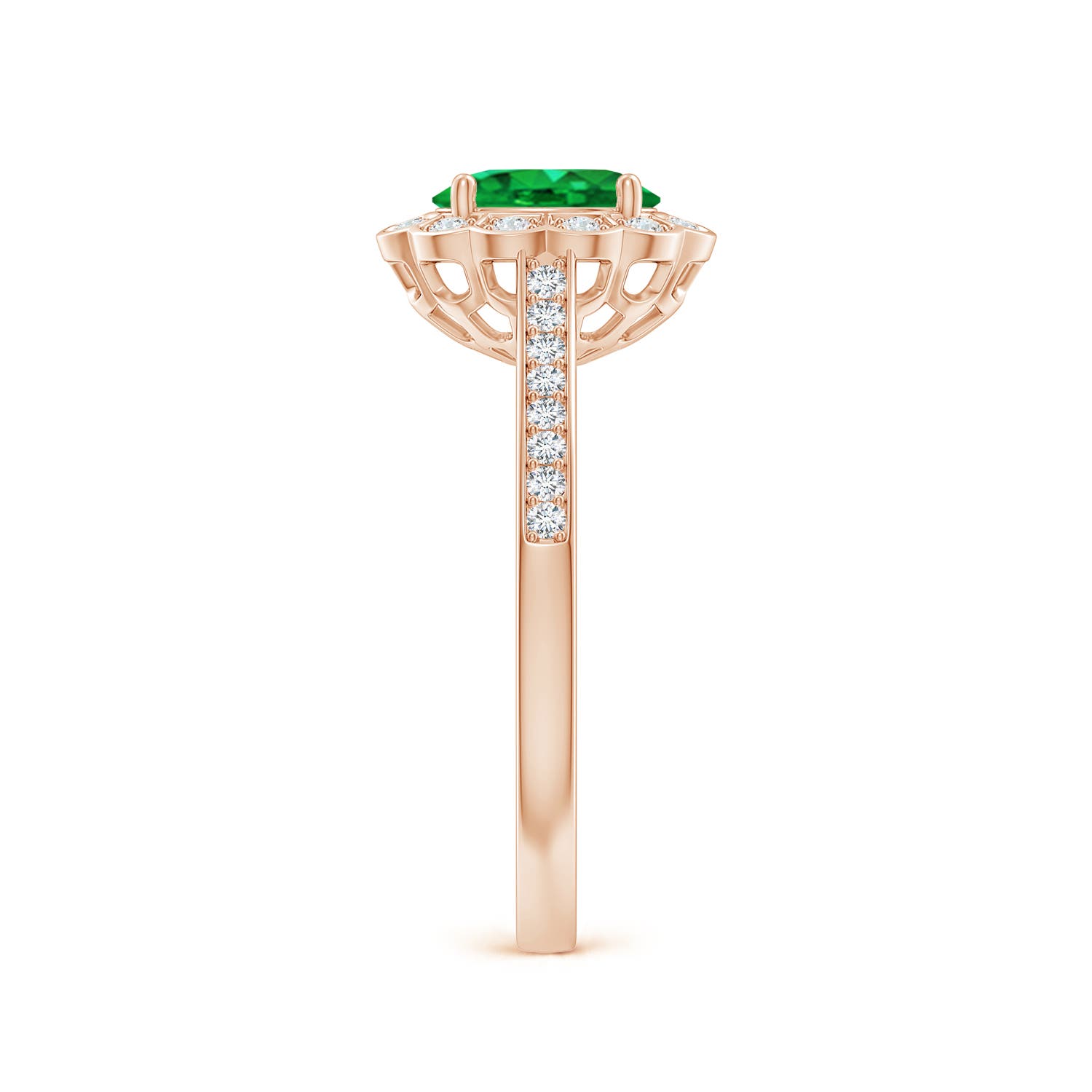 AAA - Emerald / 0.86 CT / 14 KT Rose Gold