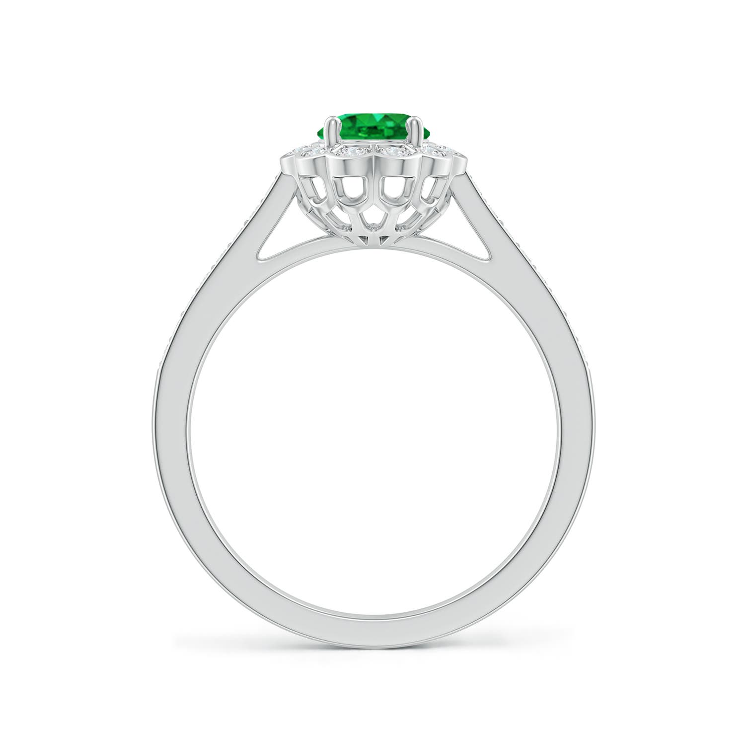 AAA - Emerald / 0.86 CT / 14 KT White Gold