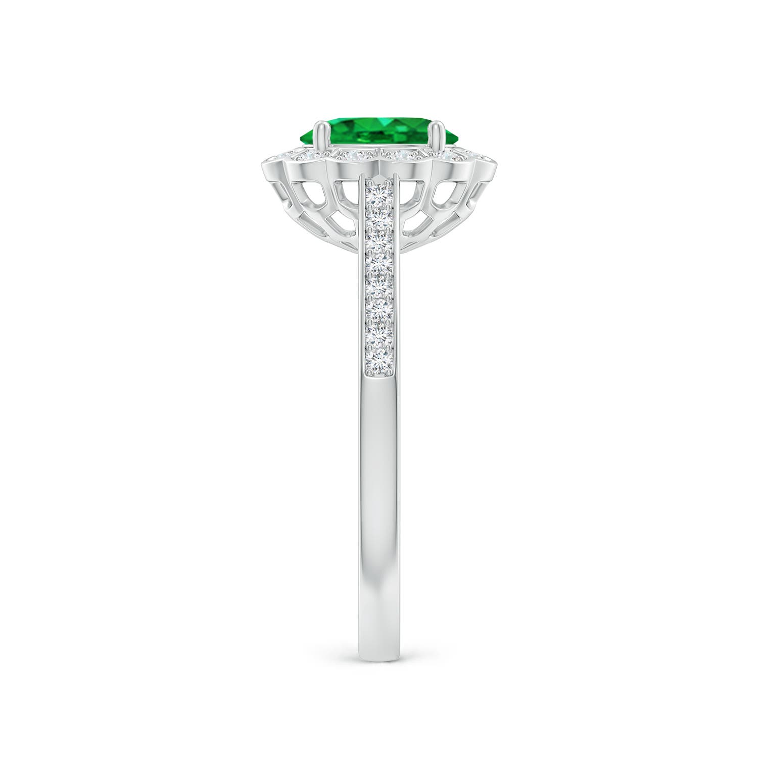 AAA - Emerald / 0.86 CT / 14 KT White Gold