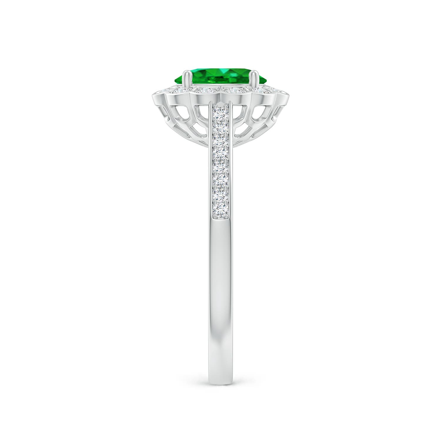 AAAA - Emerald / 0.86 CT / 14 KT White Gold