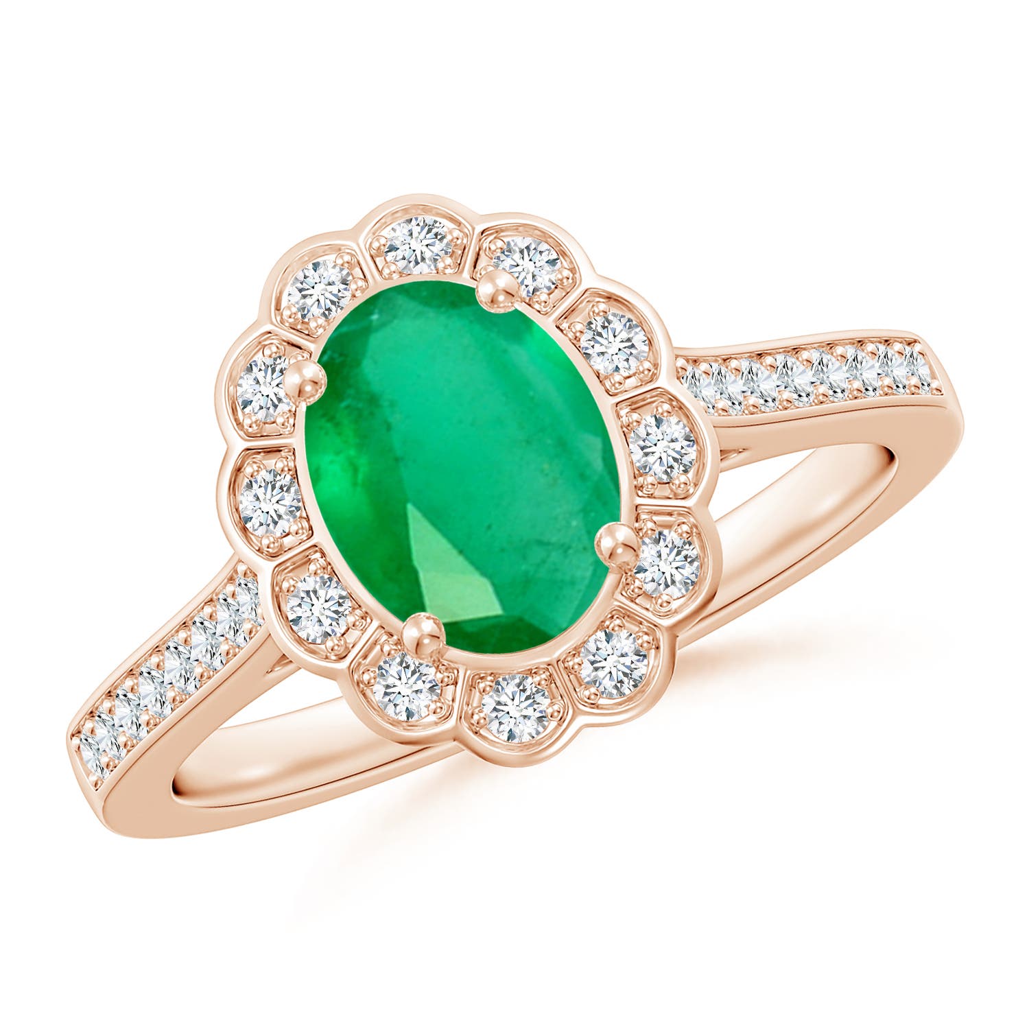 A - Emerald / 1.32 CT / 14 KT Rose Gold