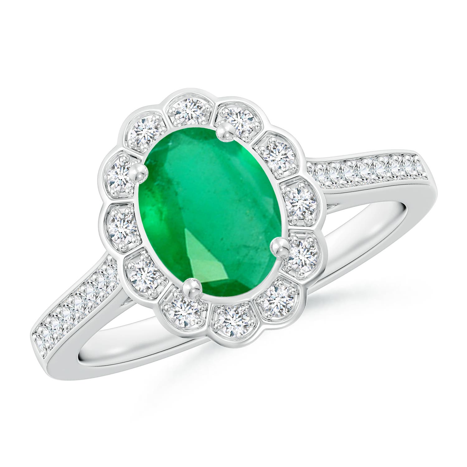 A - Emerald / 1.32 CT / 14 KT White Gold