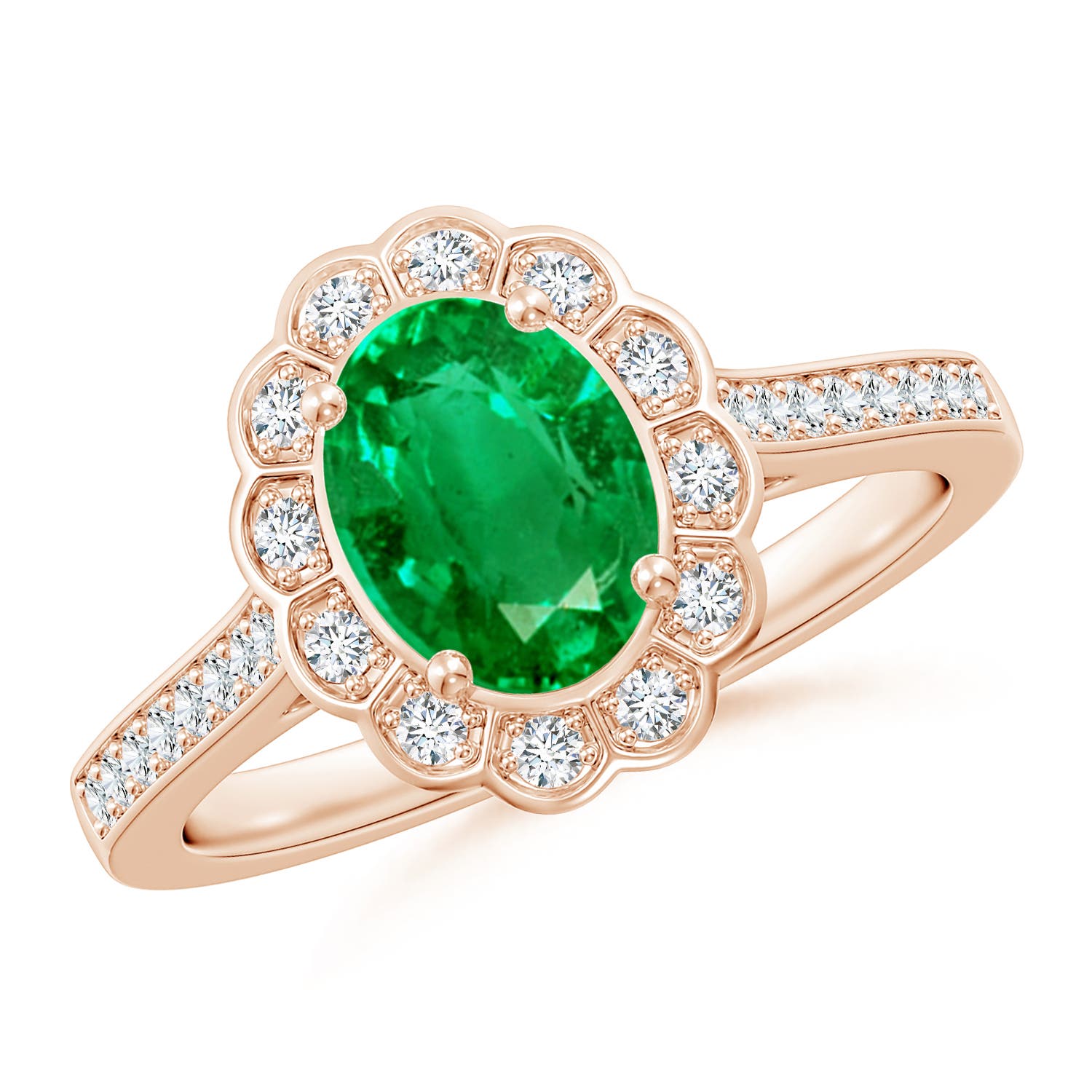 AAA - Emerald / 1.32 CT / 14 KT Rose Gold