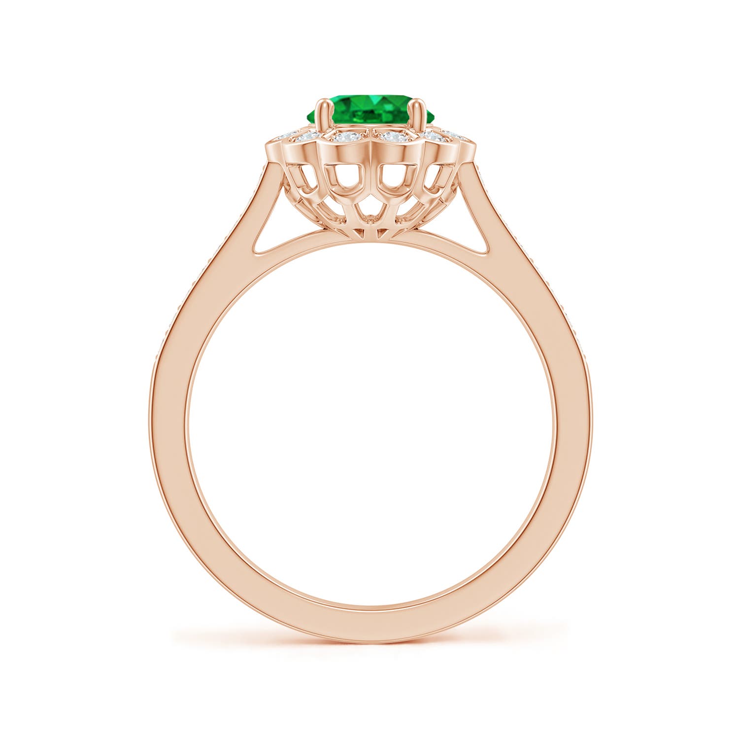 AAA - Emerald / 1.32 CT / 14 KT Rose Gold