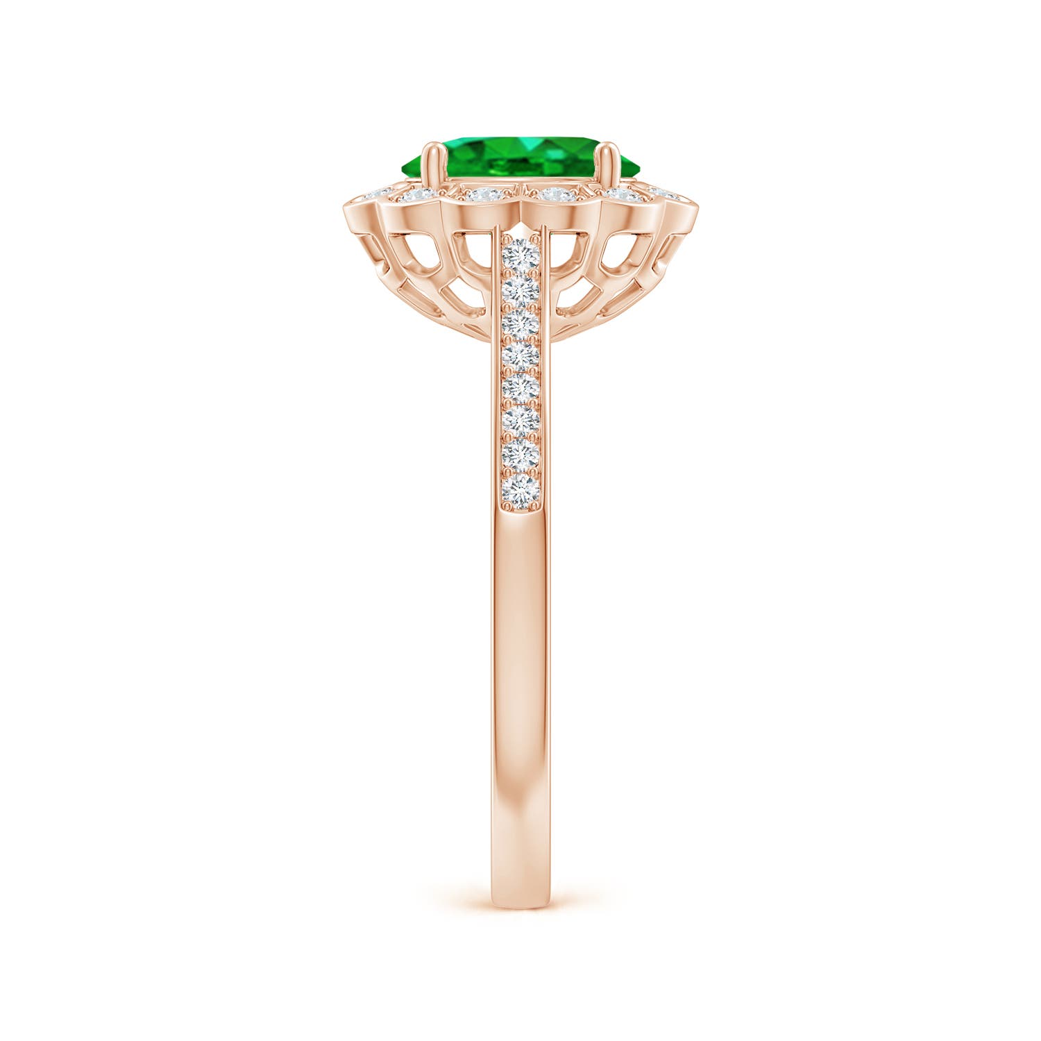 AAAA - Emerald / 1.32 CT / 14 KT Rose Gold