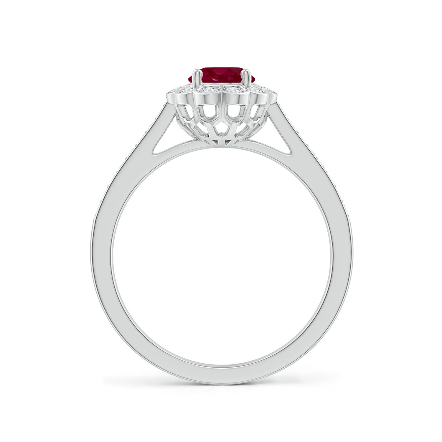 A - Ruby / 1.2 CT / 14 KT White Gold