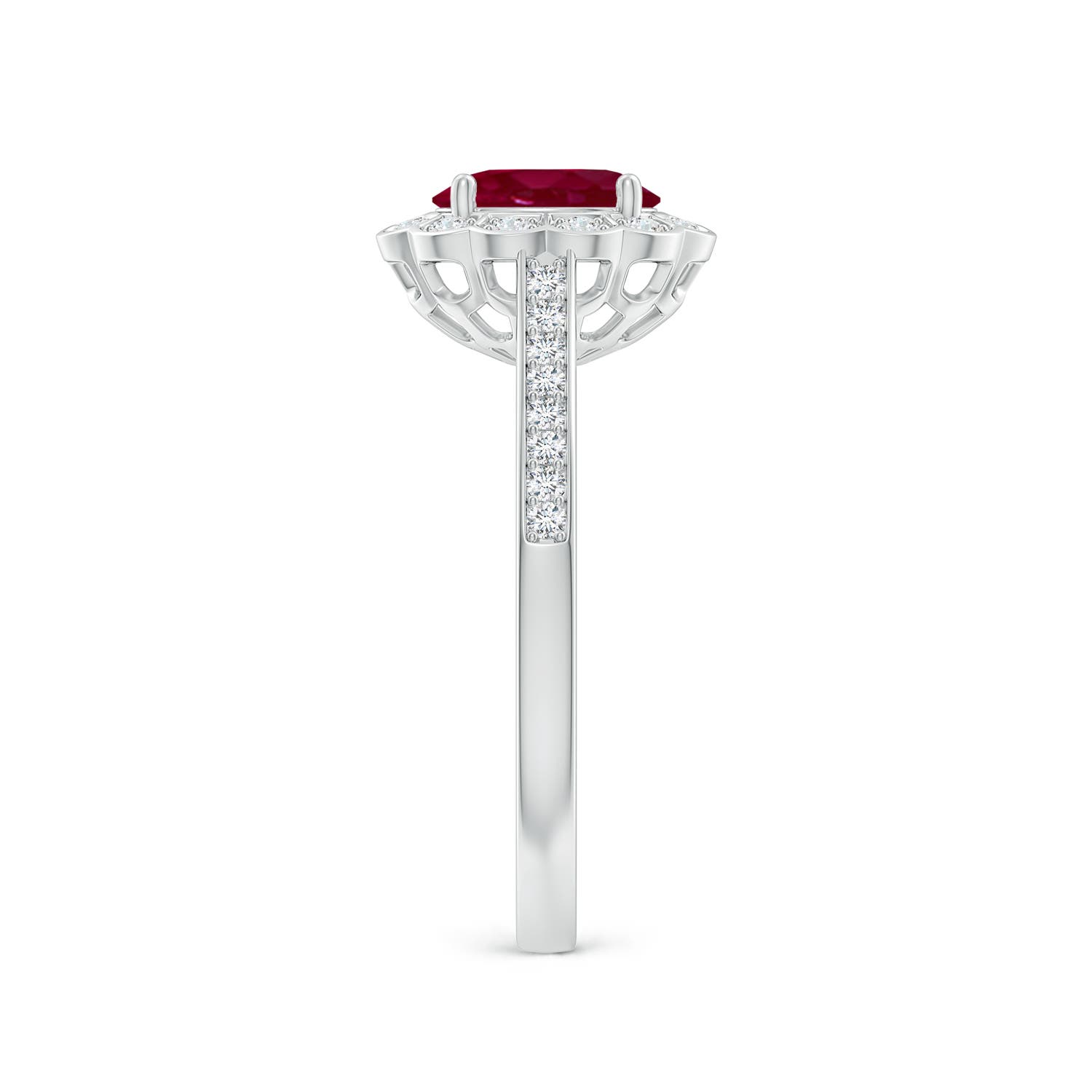 A - Ruby / 1.2 CT / 14 KT White Gold