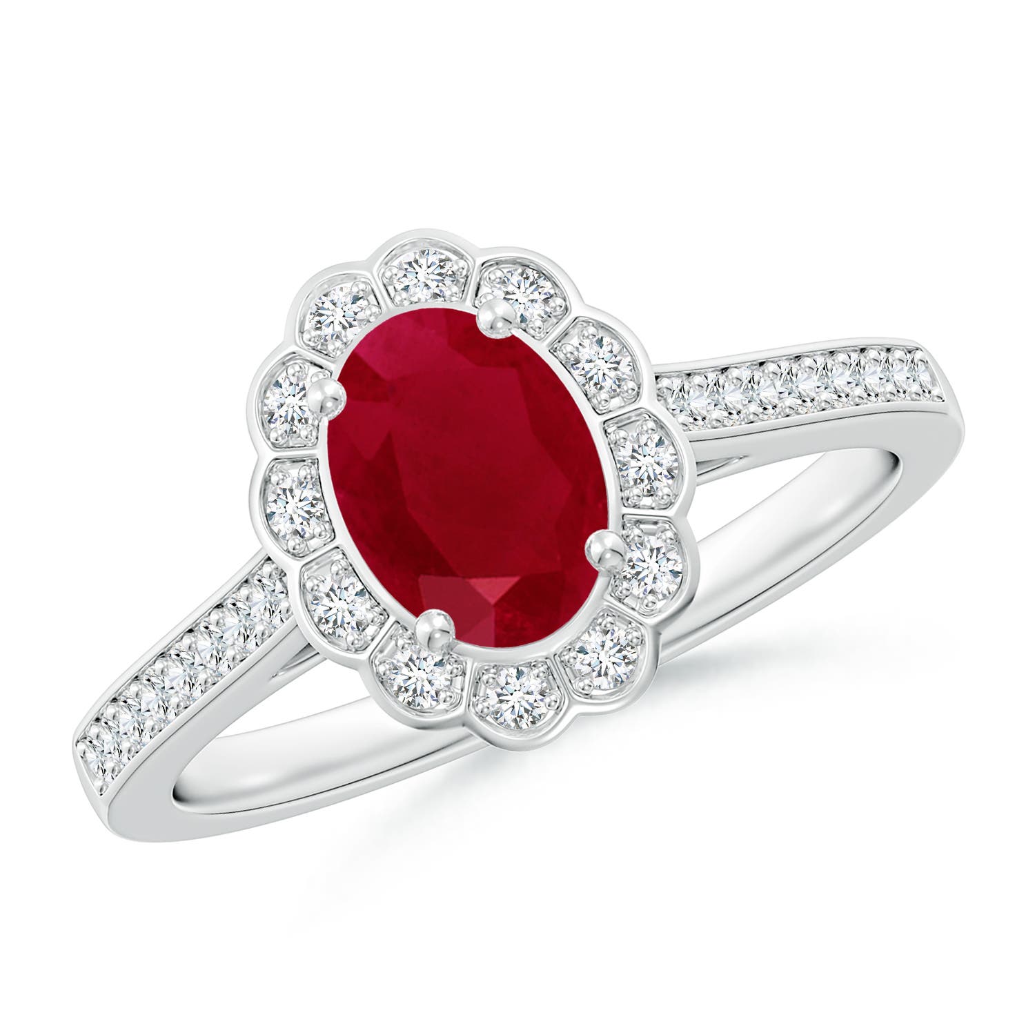 AA - Ruby / 1.2 CT / 14 KT White Gold