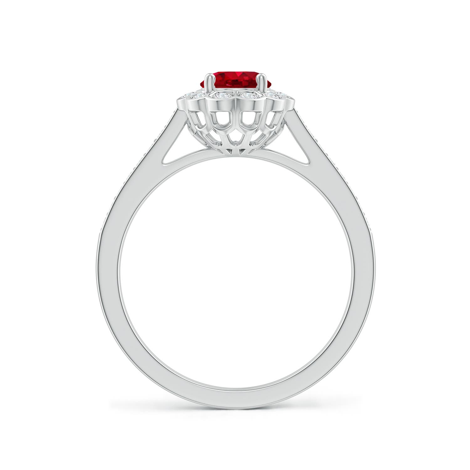 AAA - Ruby / 1.2 CT / 14 KT White Gold