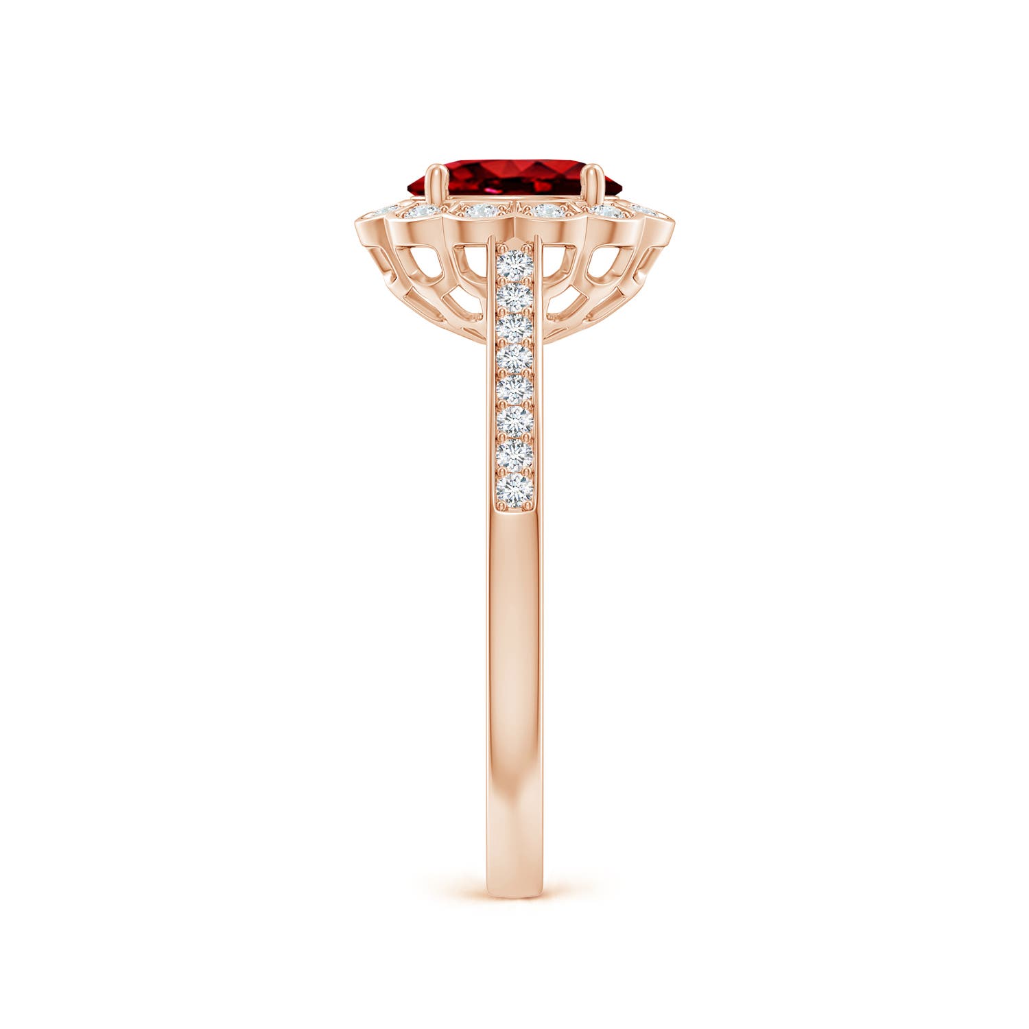 AAAA - Ruby / 1.2 CT / 14 KT Rose Gold