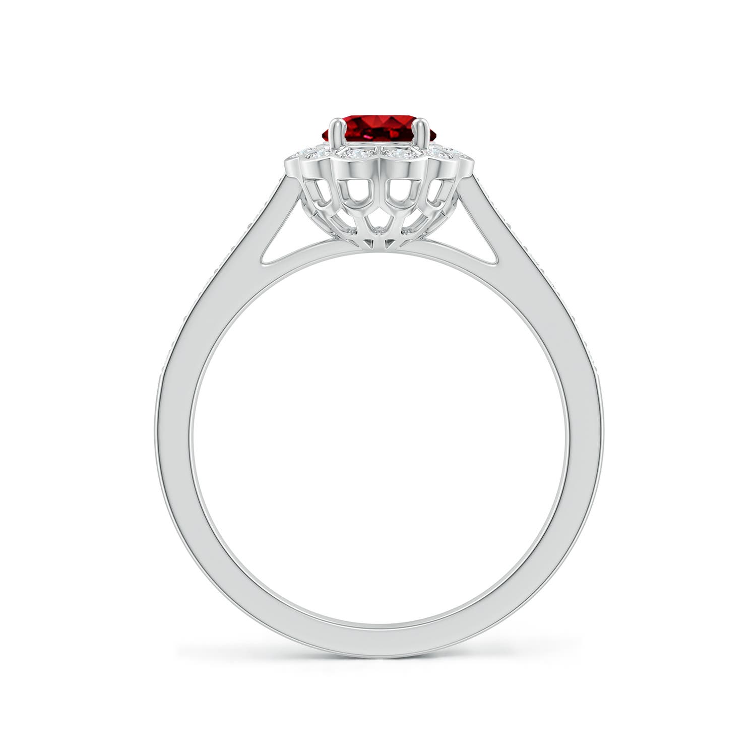 AAAA - Ruby / 1.2 CT / 14 KT White Gold