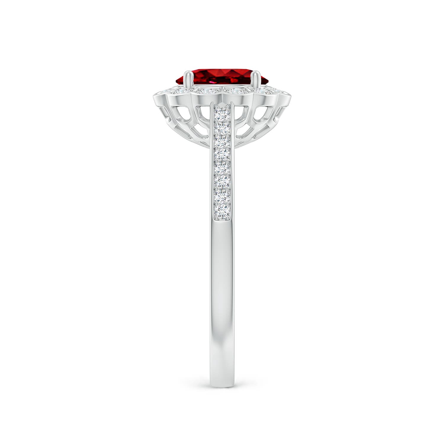 AAAA - Ruby / 1.2 CT / 14 KT White Gold