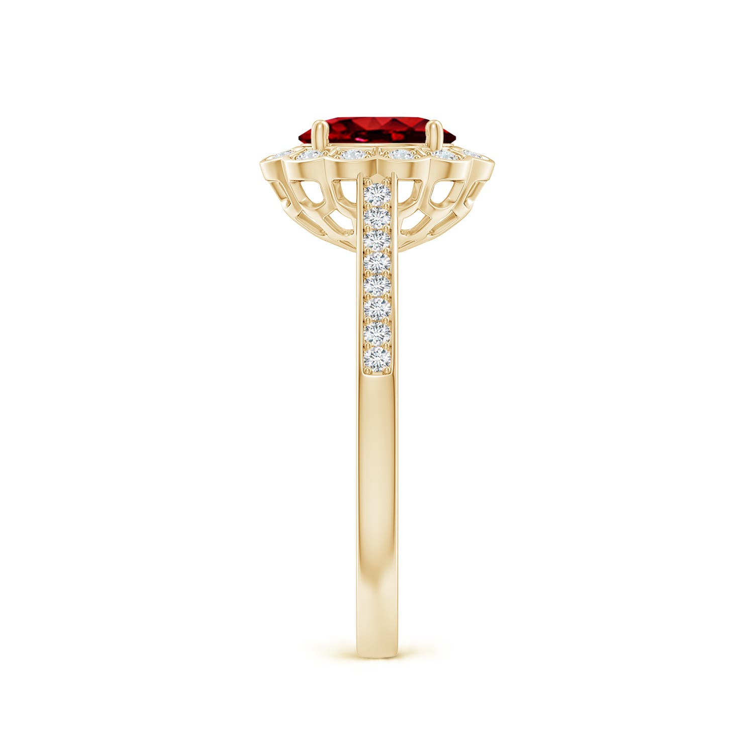 AAAA - Ruby / 1.2 CT / 14 KT Yellow Gold