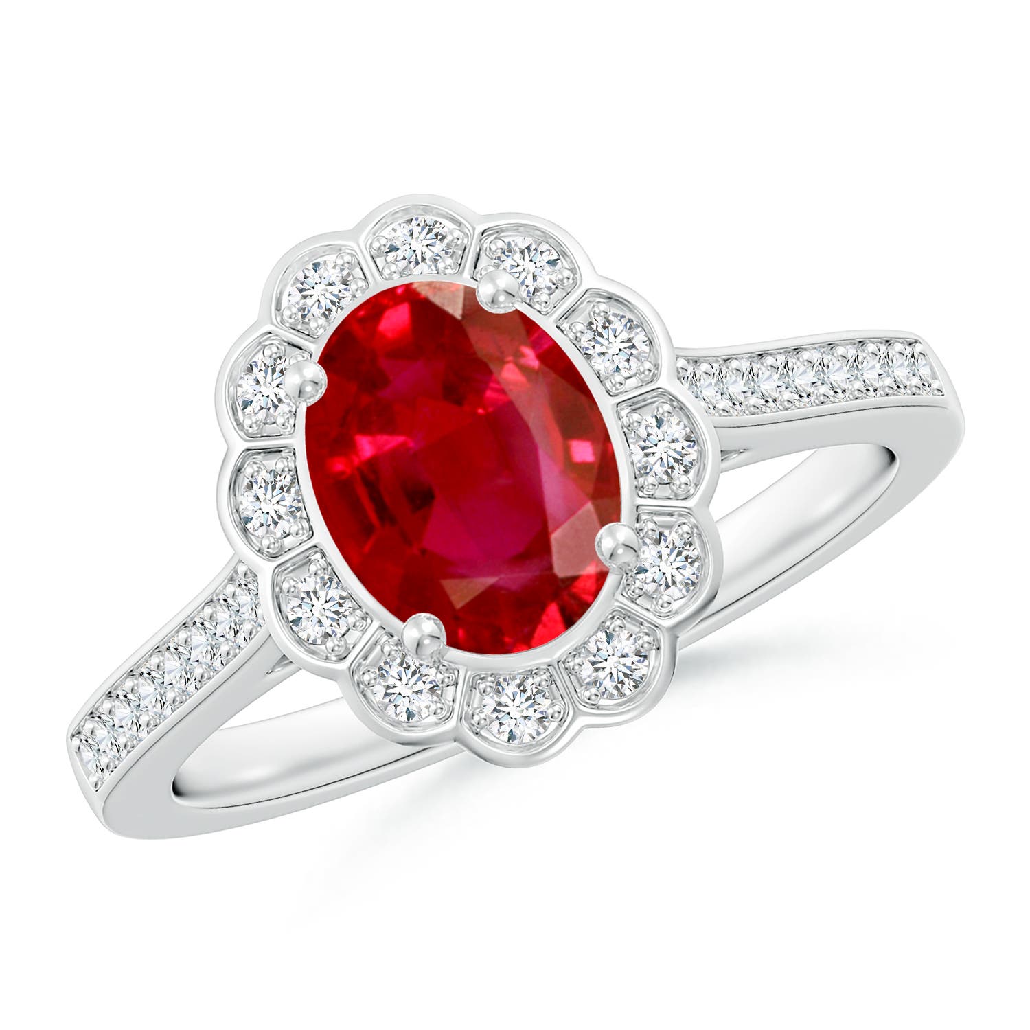 AAA - Ruby / 1.47 CT / 14 KT White Gold