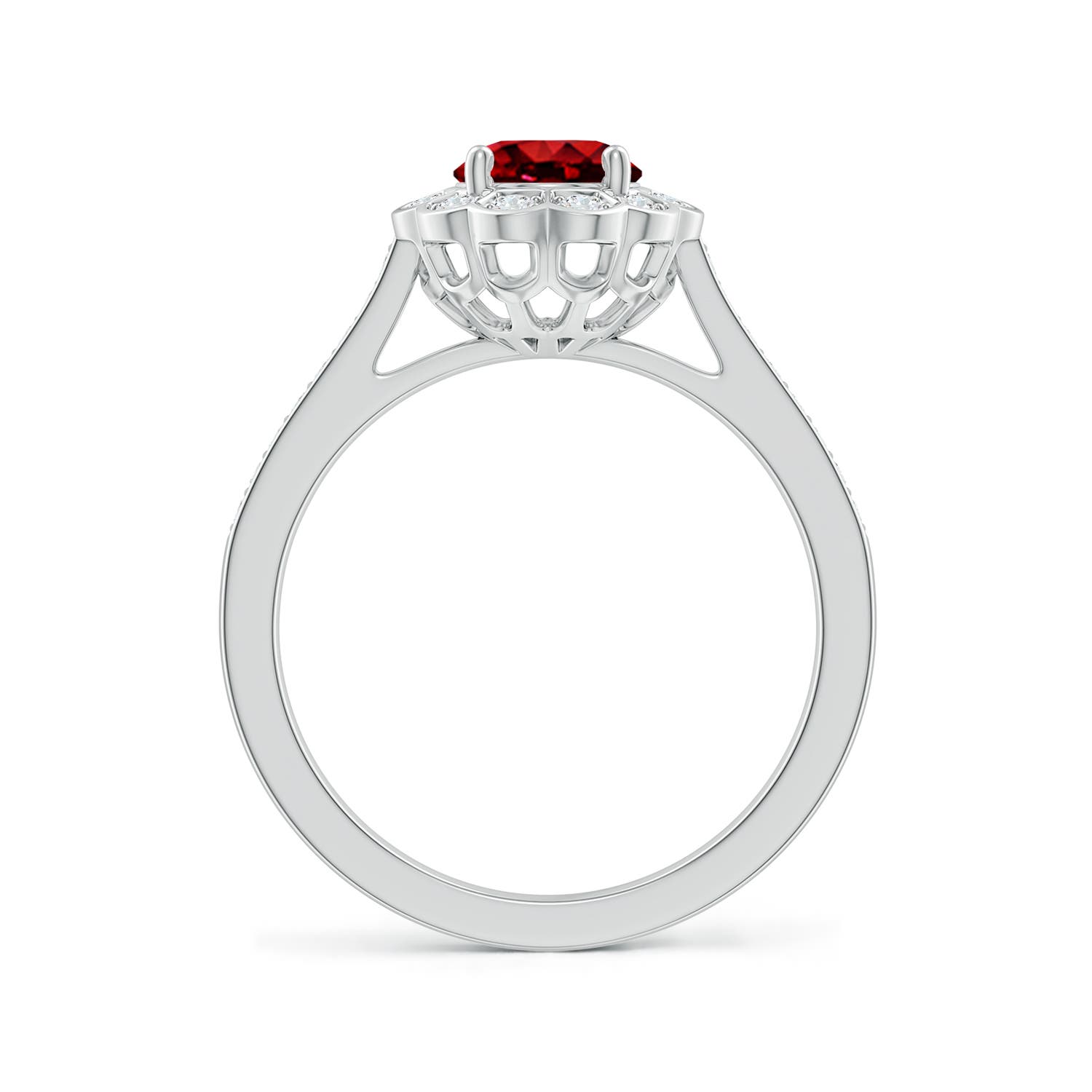 AAAA - Ruby / 1.47 CT / 14 KT White Gold