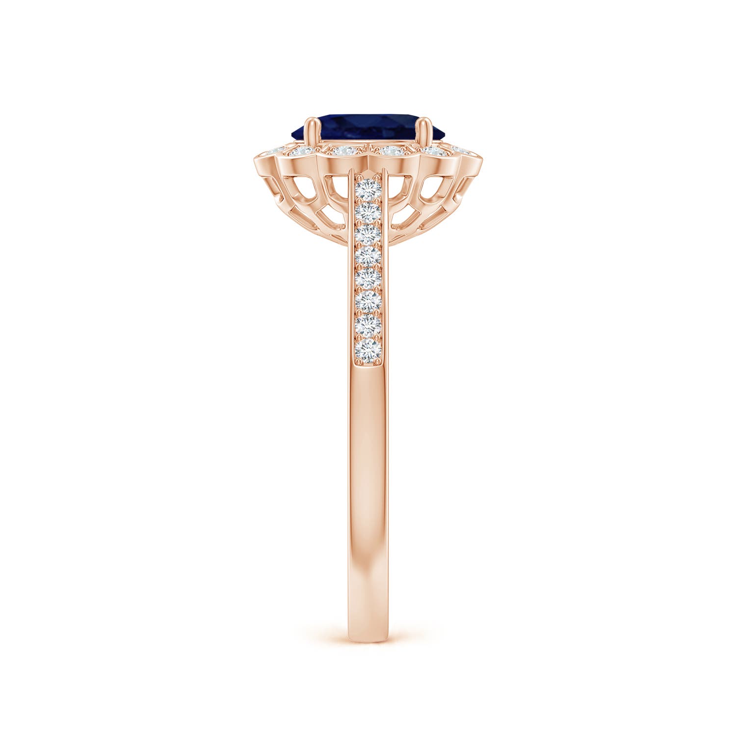 A - Blue Sapphire / 1.05 CT / 14 KT Rose Gold