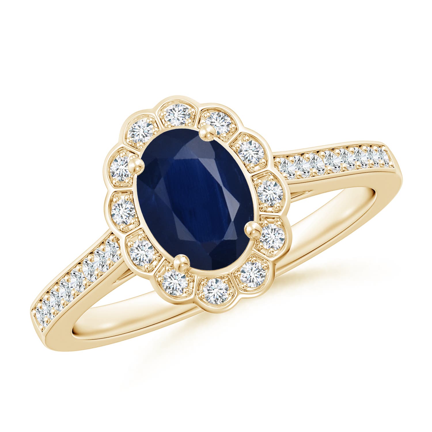 A - Blue Sapphire / 1.05 CT / 14 KT Yellow Gold