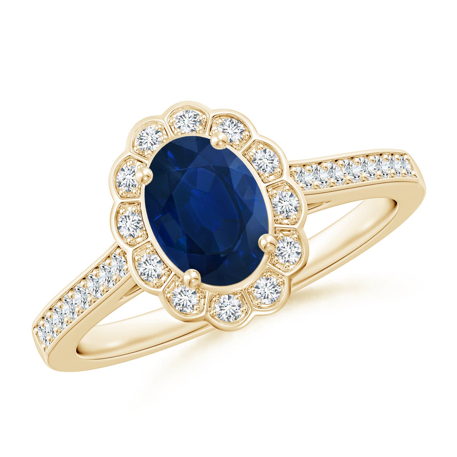 AA - Blue Sapphire / 1.05 CT / 14 KT Yellow Gold