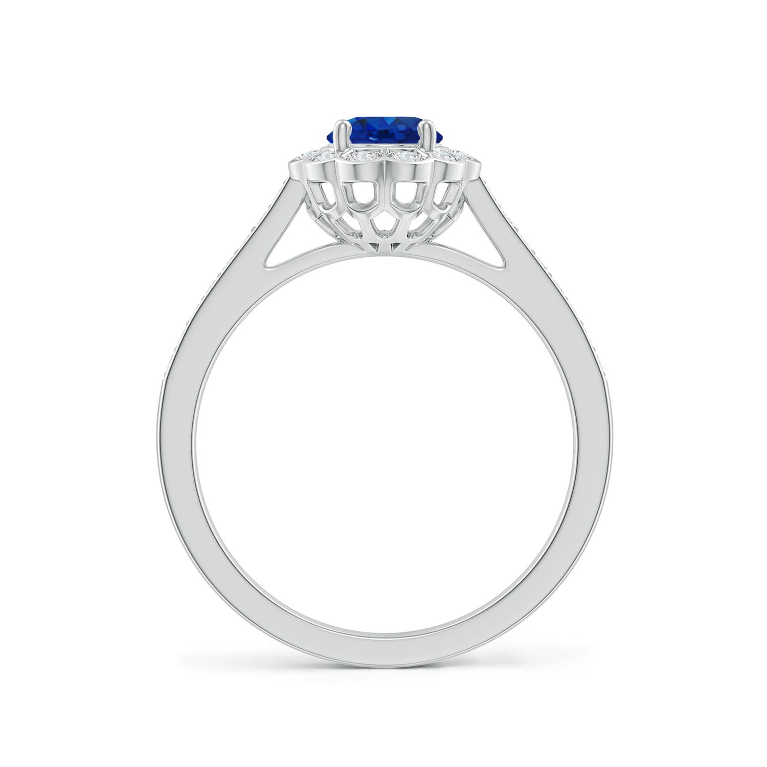 AAA - Blue Sapphire / 1.05 CT / 14 KT White Gold