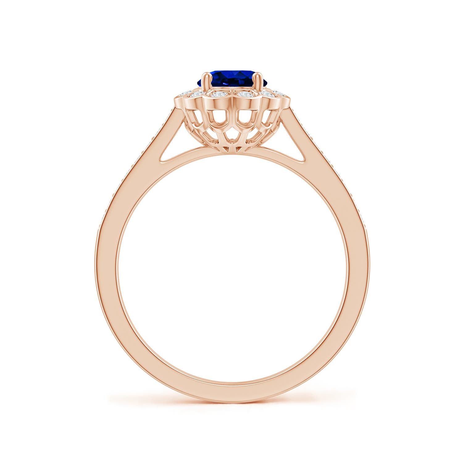 AAAA - Blue Sapphire / 1.05 CT / 14 KT Rose Gold