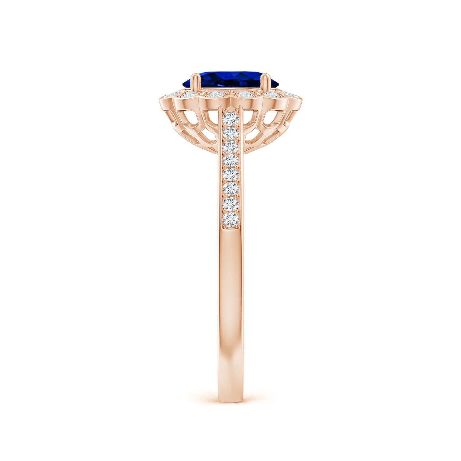 AAAA - Blue Sapphire / 1.05 CT / 14 KT Rose Gold