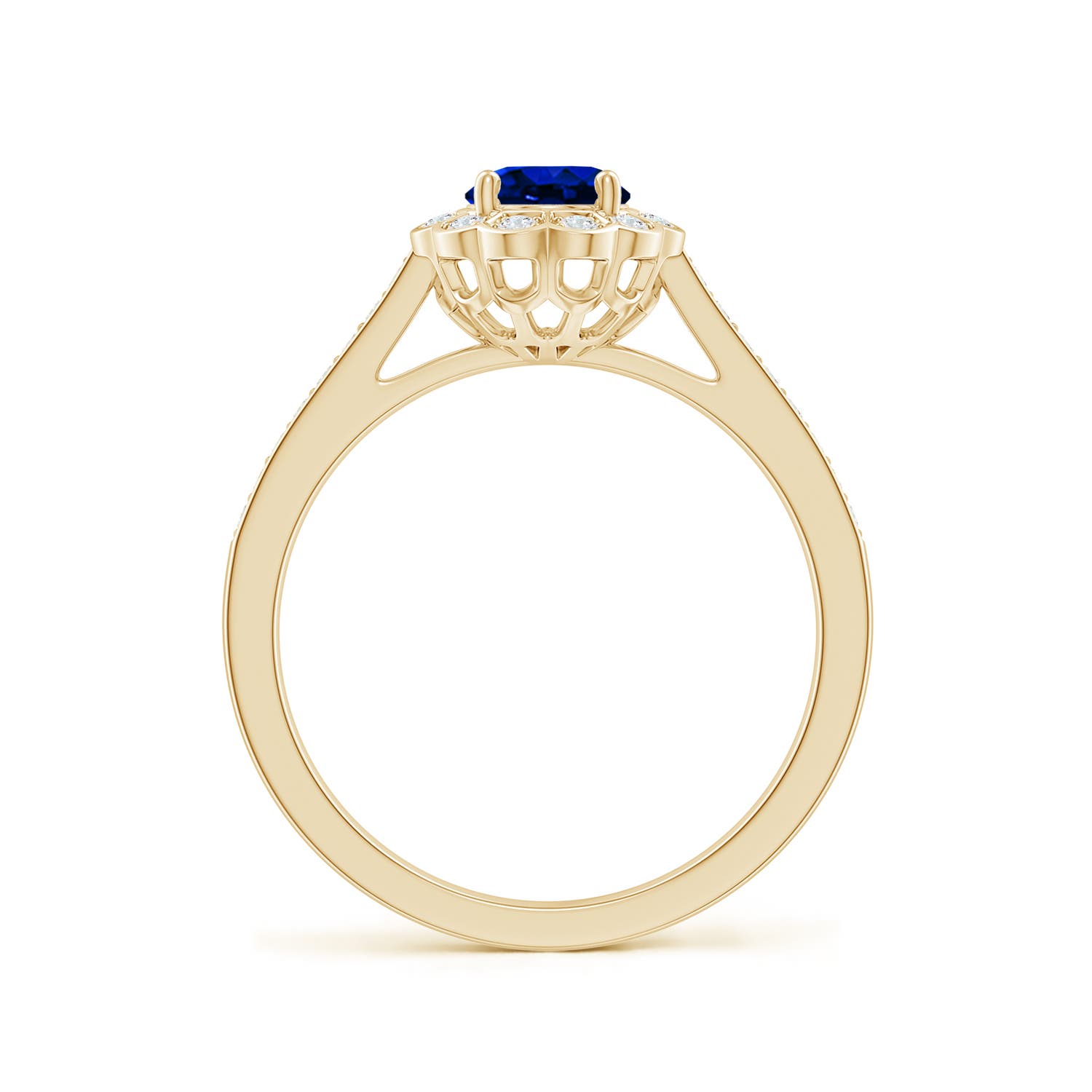 AAAA - Blue Sapphire / 1.05 CT / 14 KT Yellow Gold