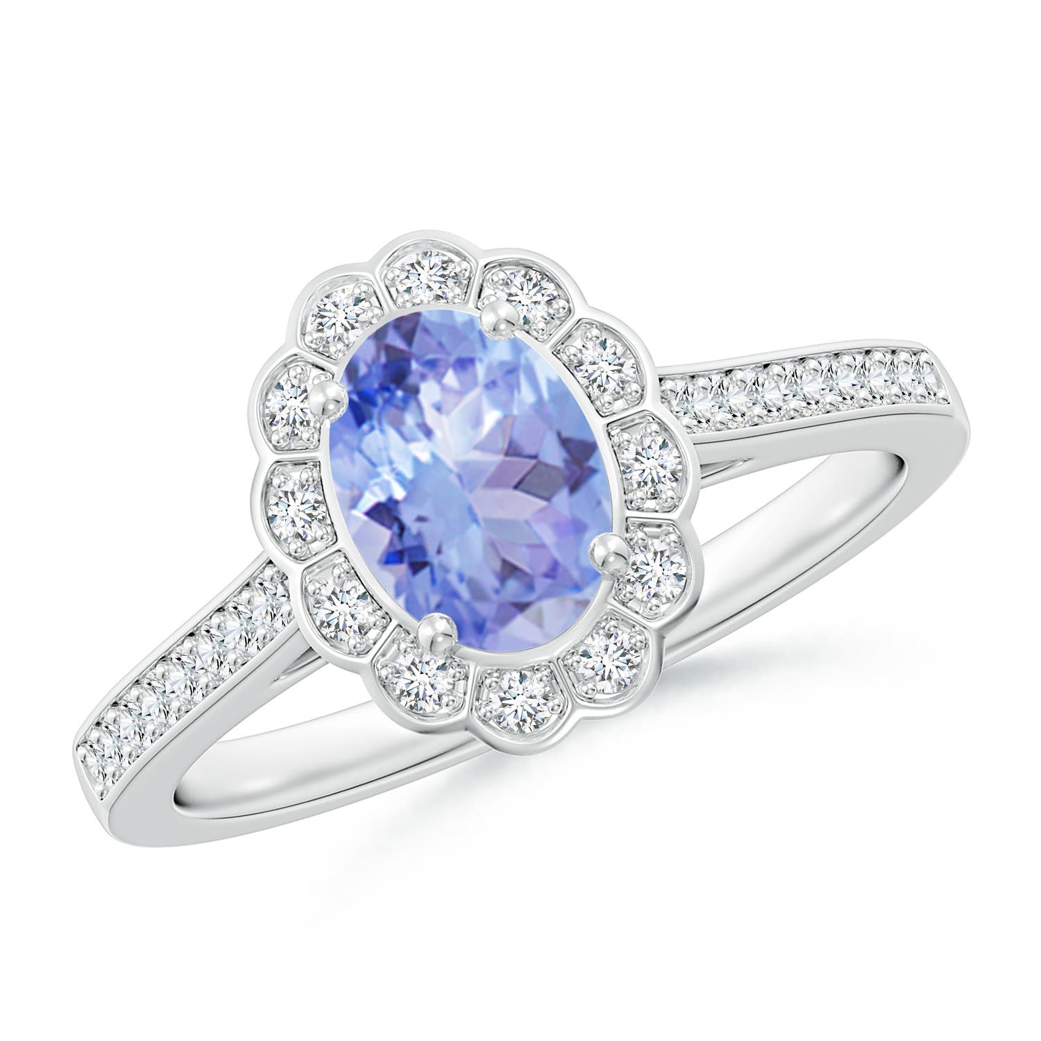 A - Tanzanite / 1 CT / 14 KT White Gold