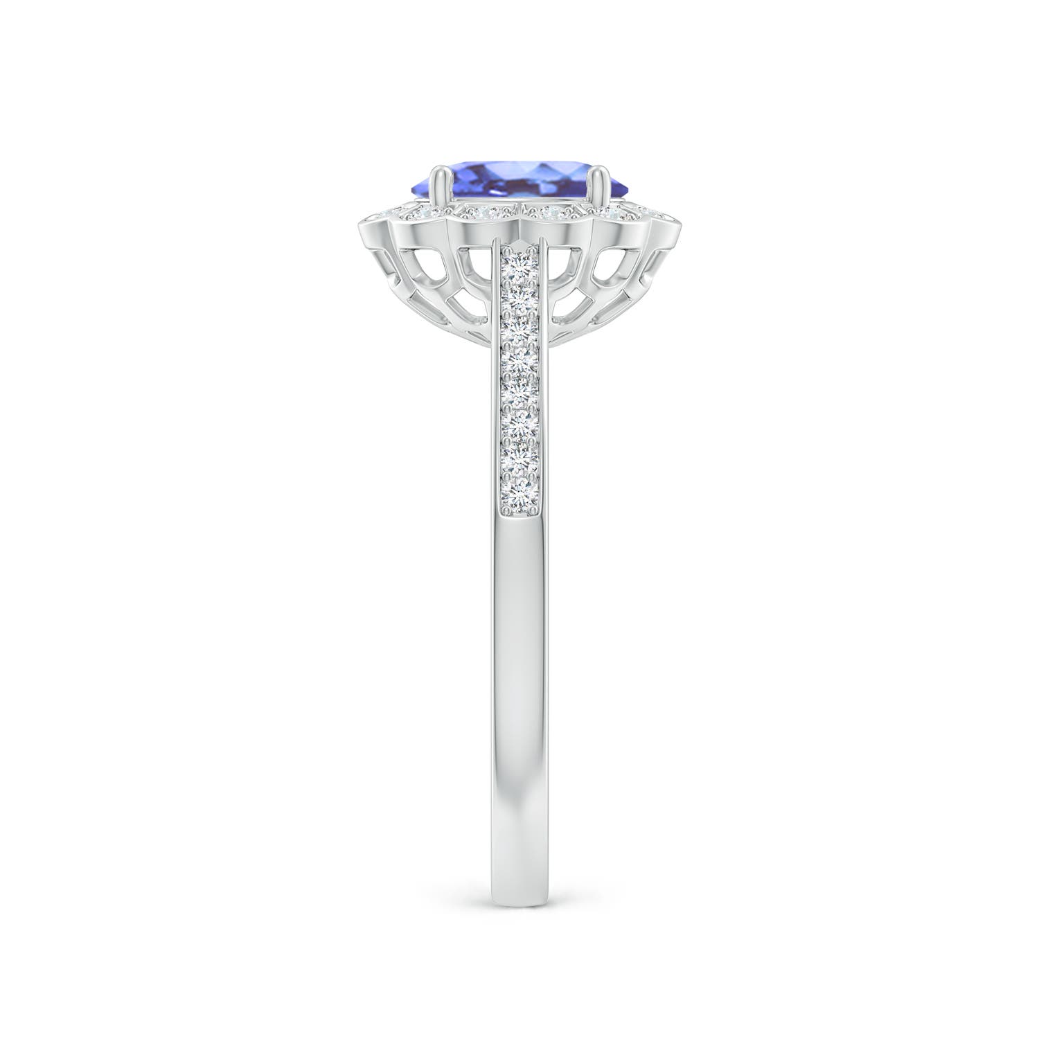 A - Tanzanite / 1 CT / 14 KT White Gold